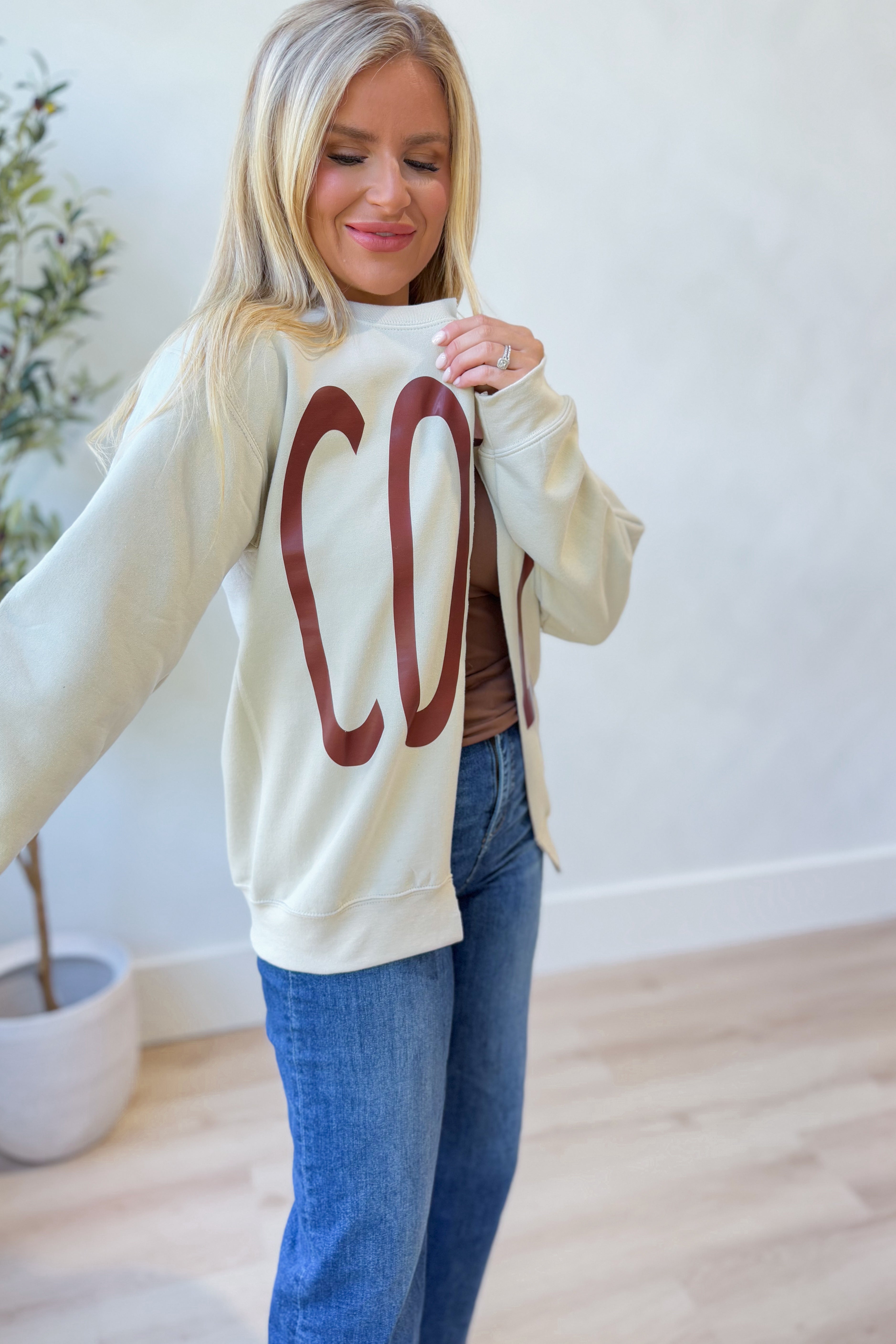 Cozy Season Split Sweatshirt Top - Coremarkets