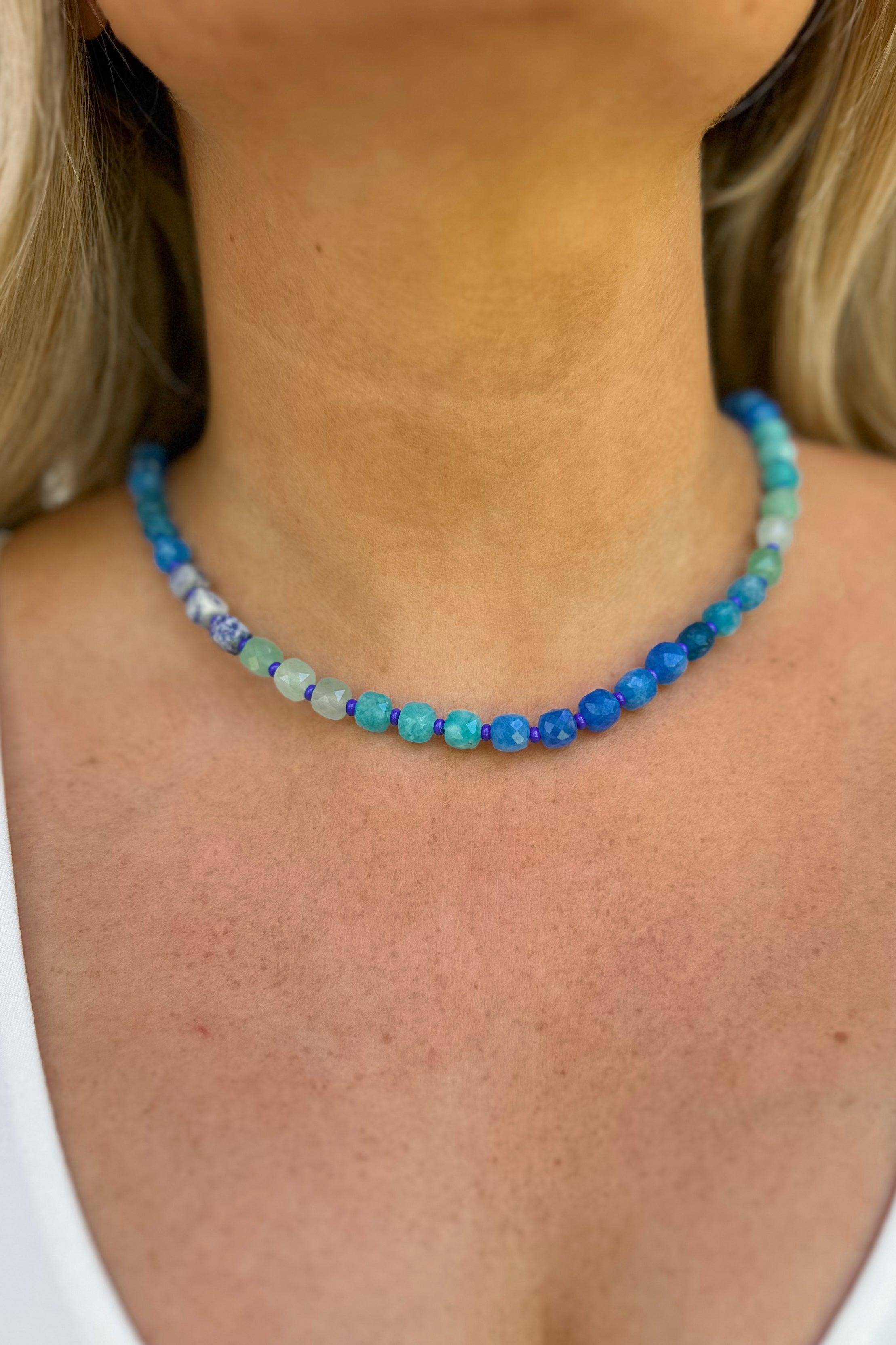 Treasure Jewels Colorful Treasure Blue Gemstone Necklace - Coremarkets