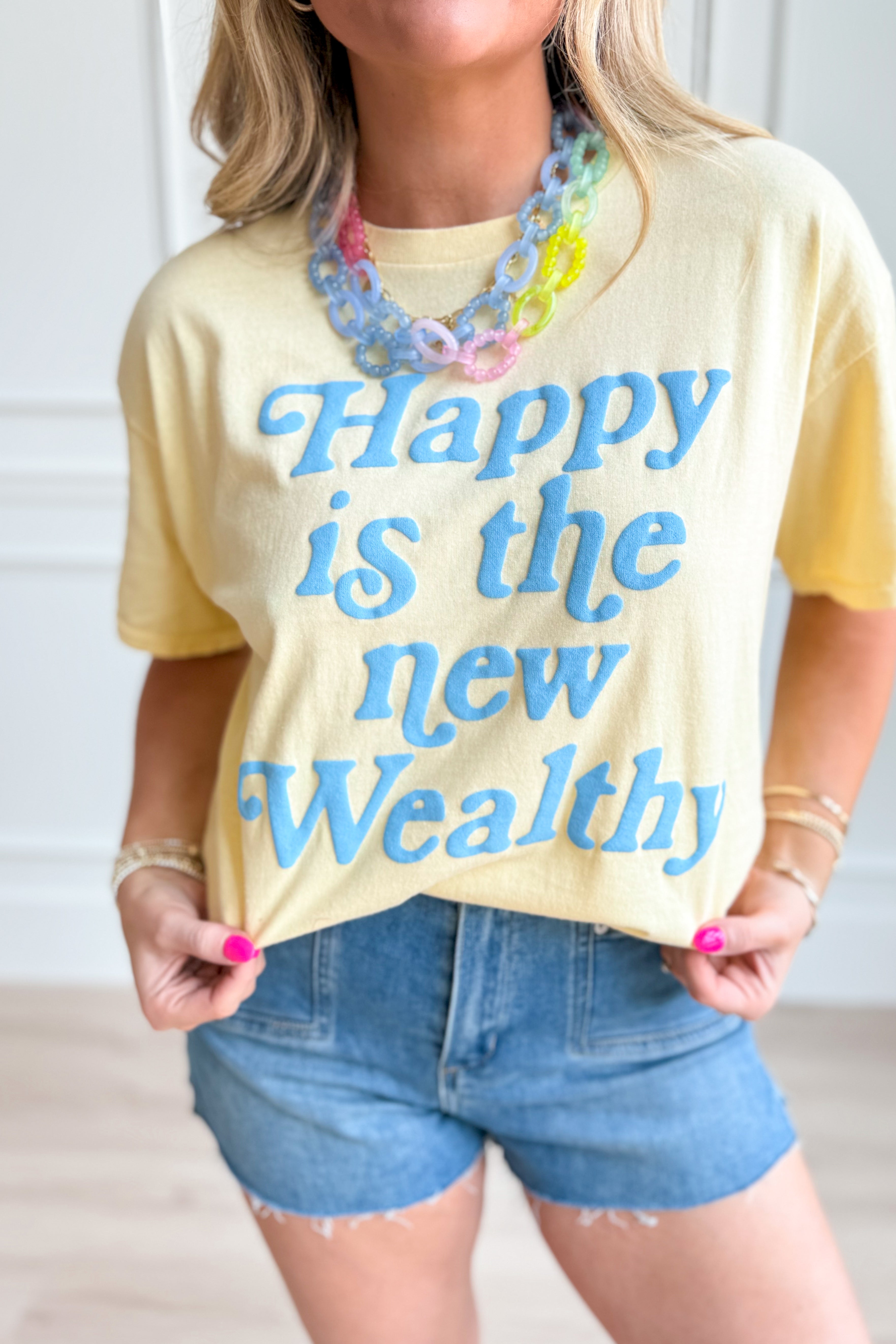 Happy Is The New Wealthy T-Shirt - Coremarkets