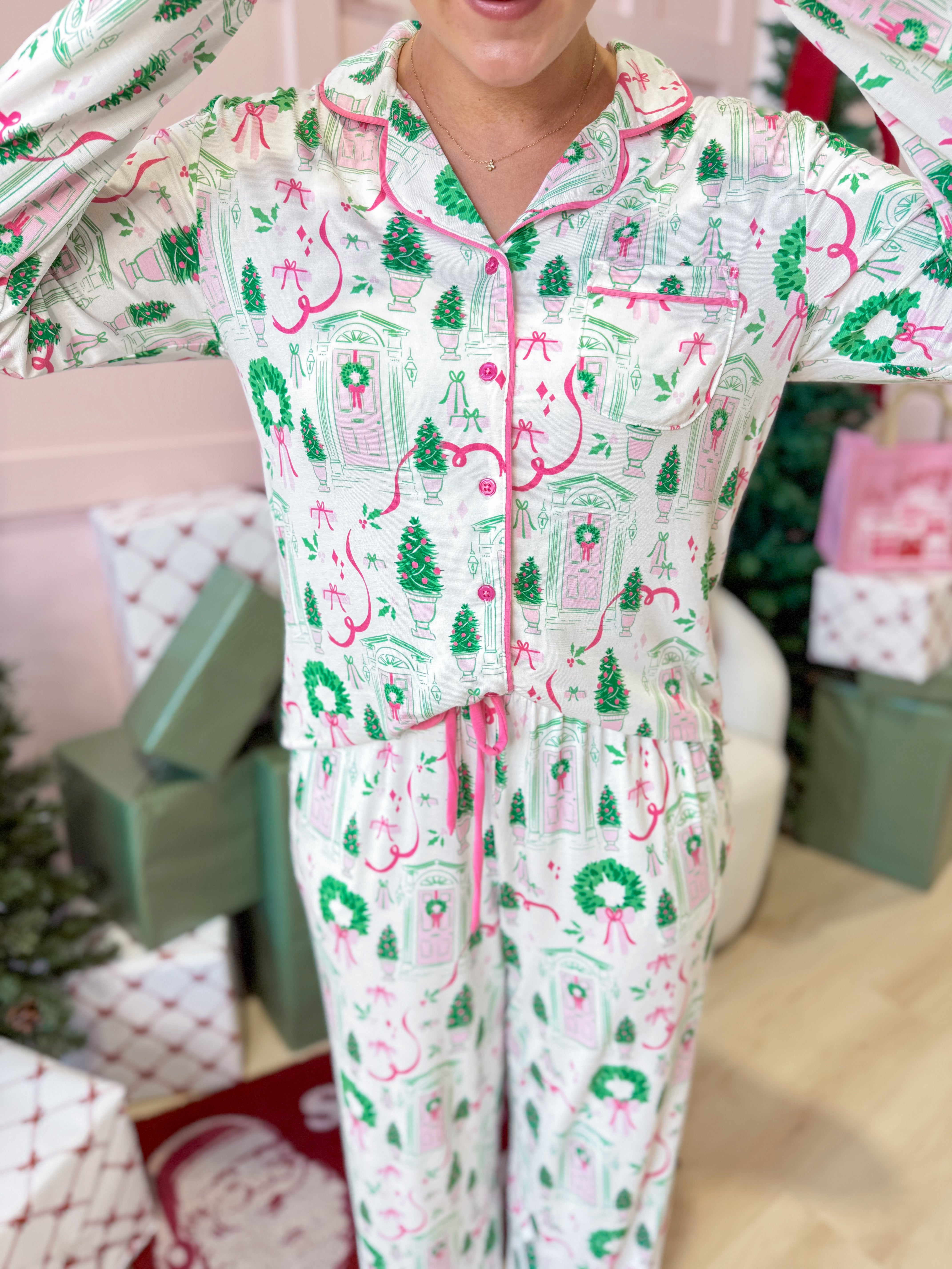 Charolette Home For Christmas Pajama Set - Coremarkets