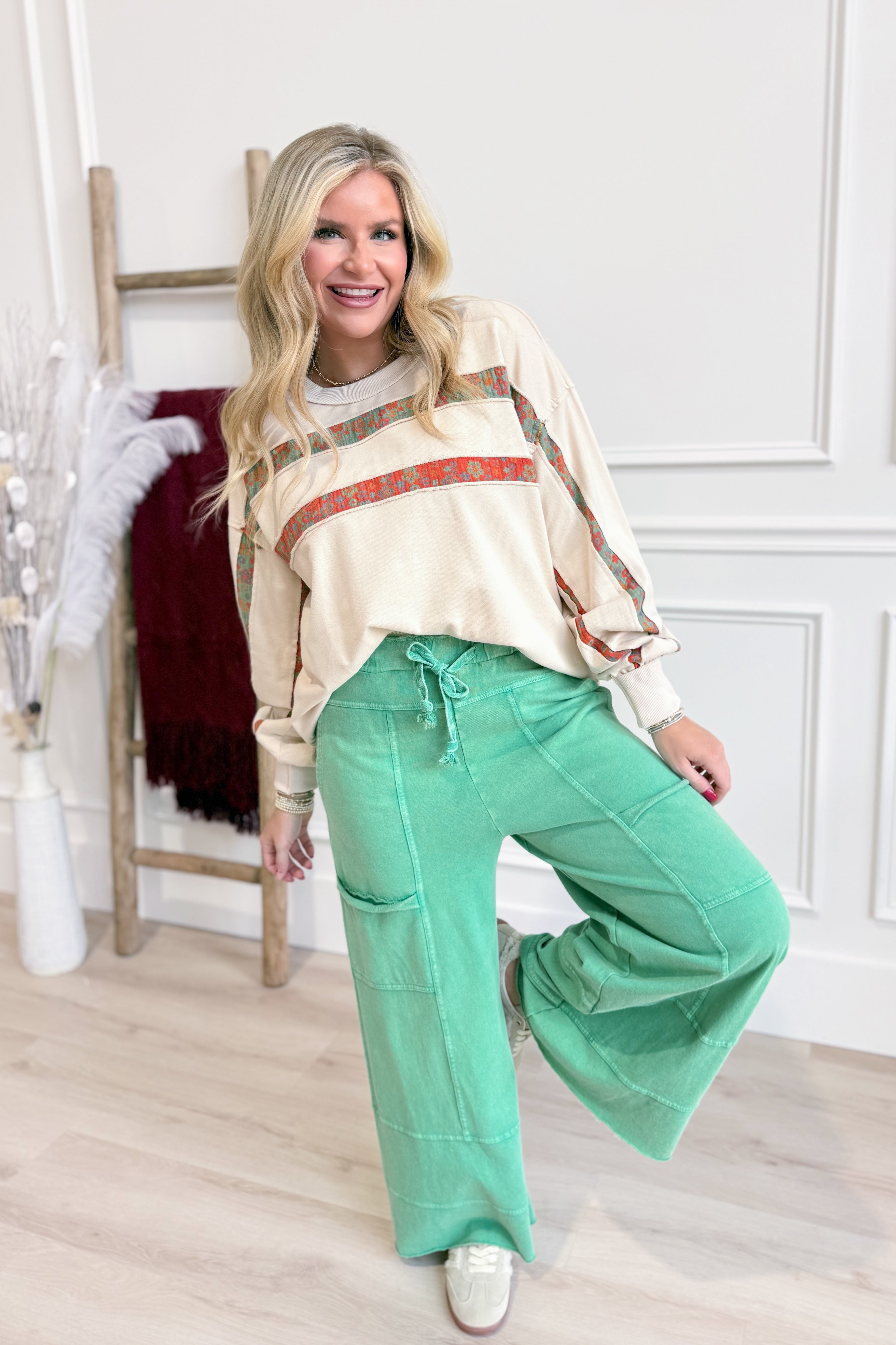 Rebecca Print Mix Washed Pullover - Coremarkets