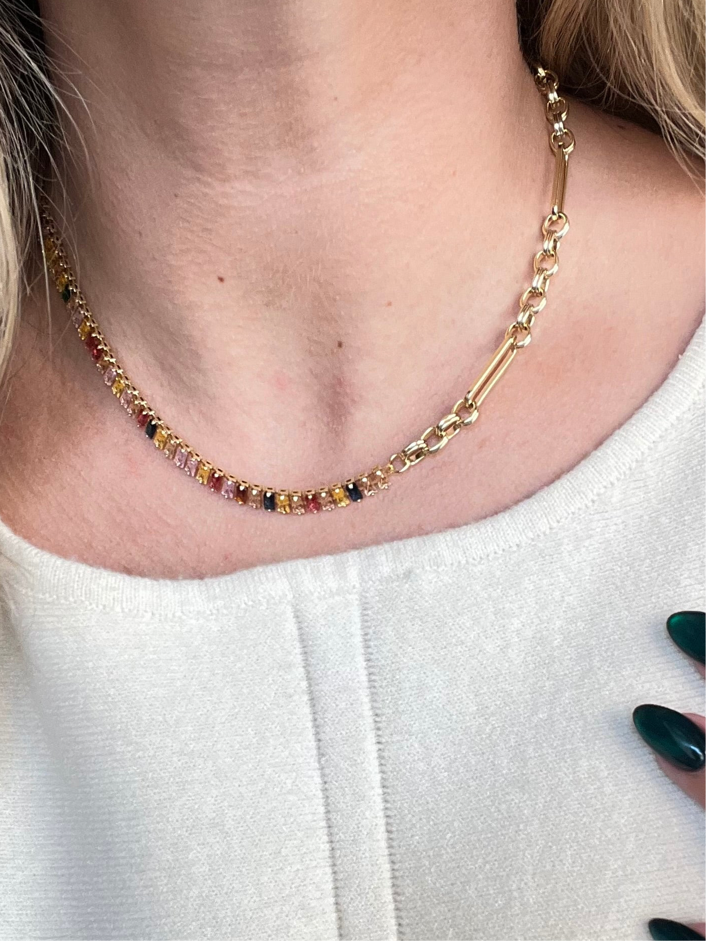 Treasure Jewels Emma Rainbow Gold Necklace - Coremarkets