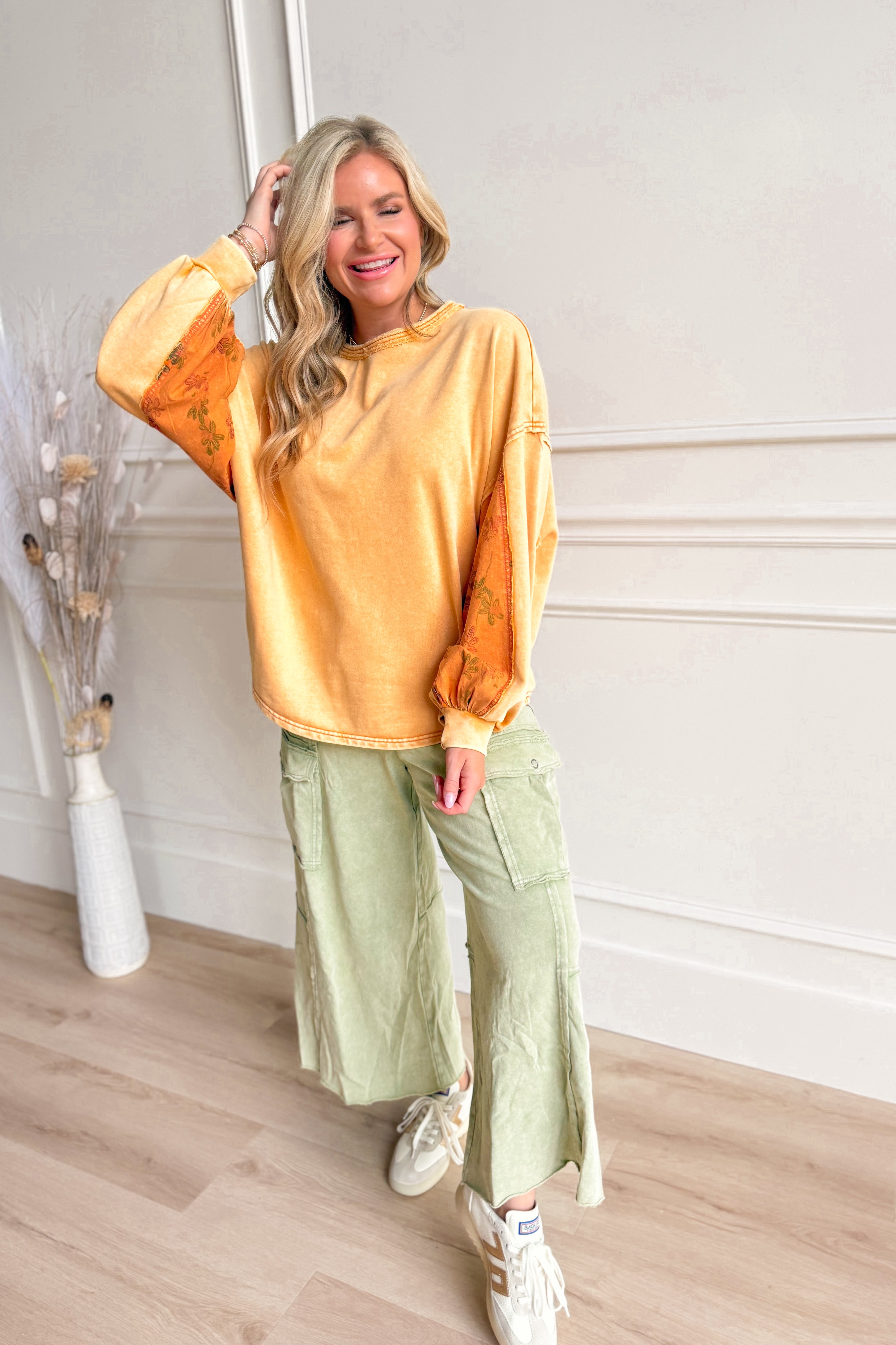 Liz Dolman Sleeve Printed Top - Coremarkets