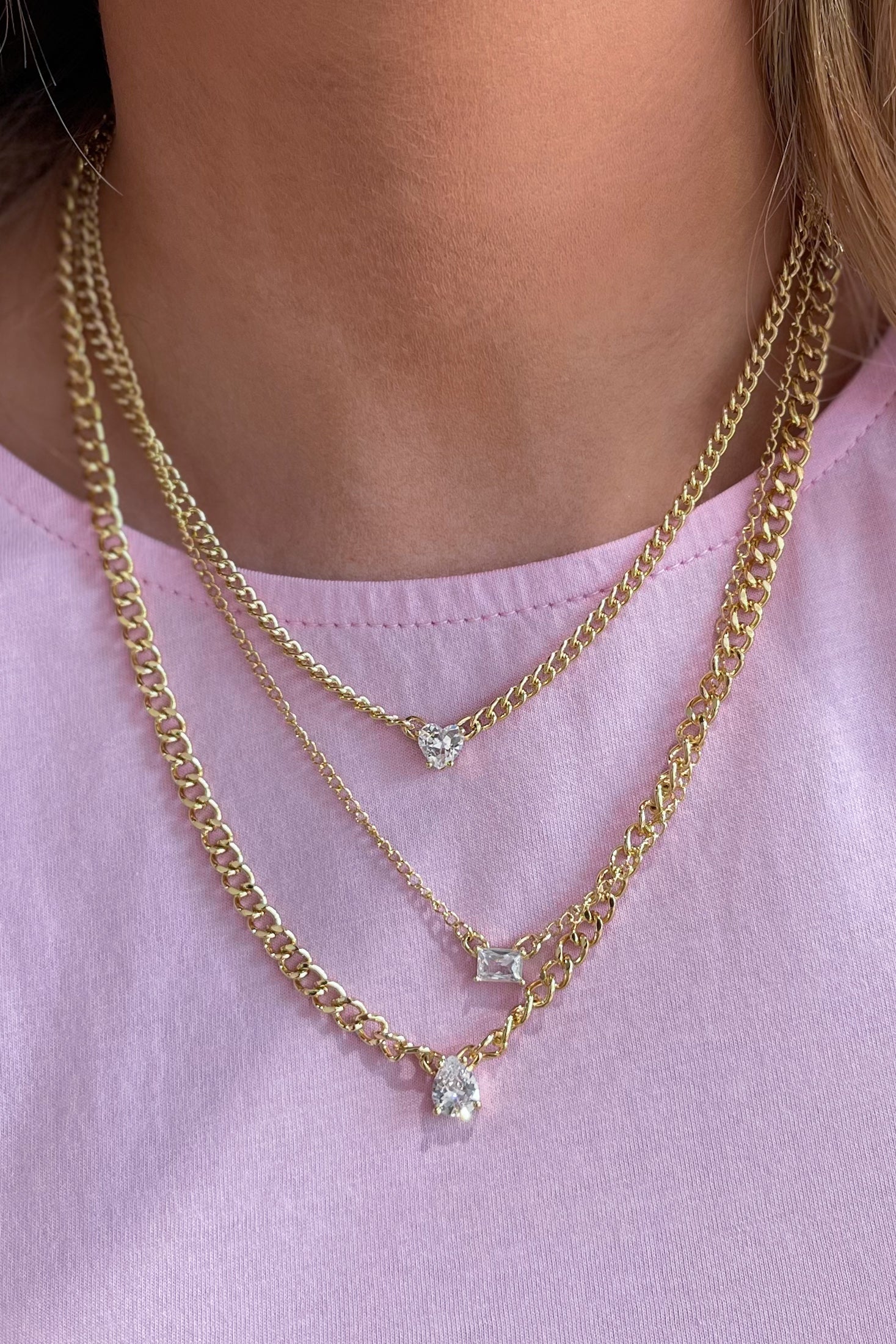 Treasure Jewels Crystal Gleam Layer Necklace - Coremarkets