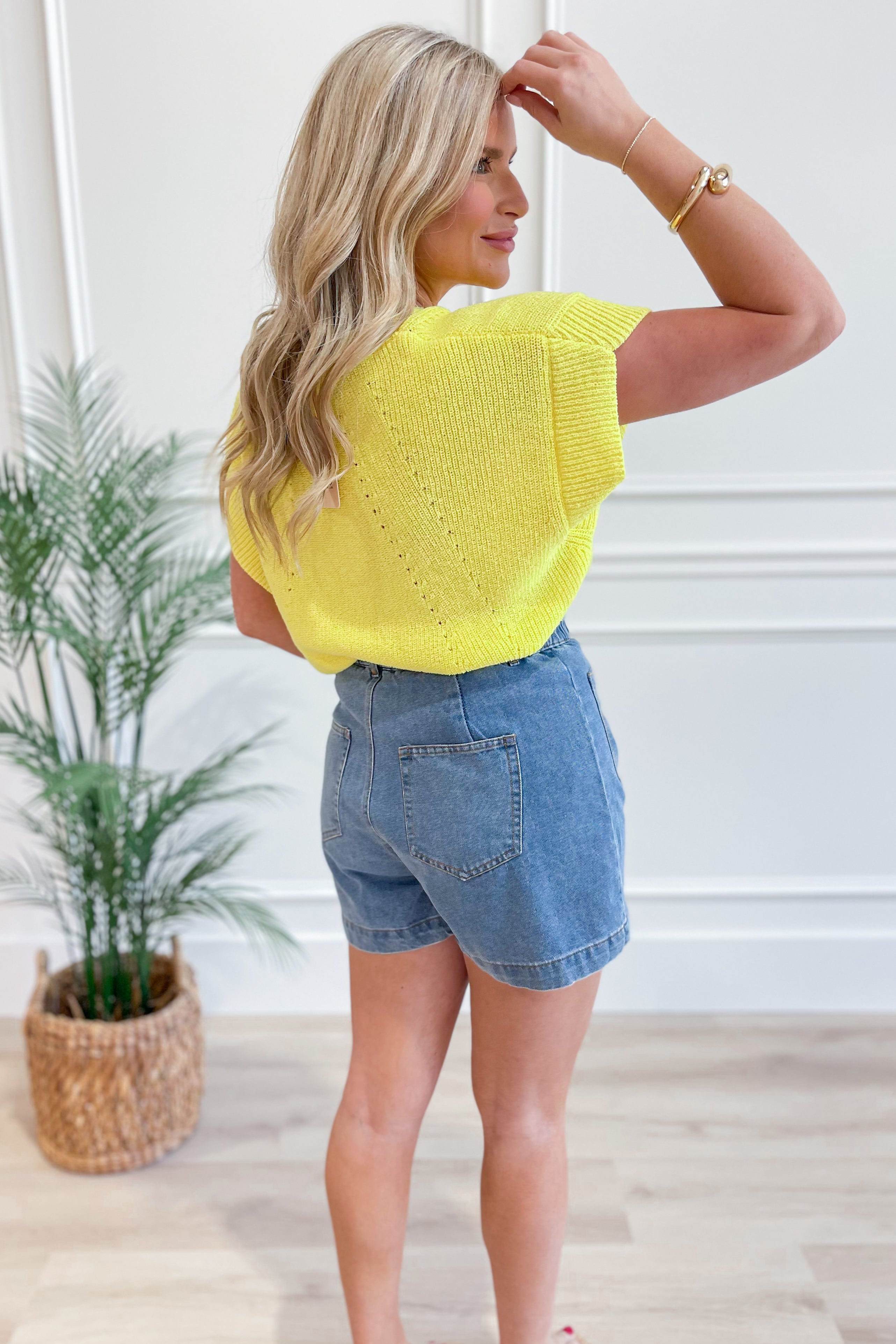 Corina Sweater Knit Short Sleeve Top - Coremarkets