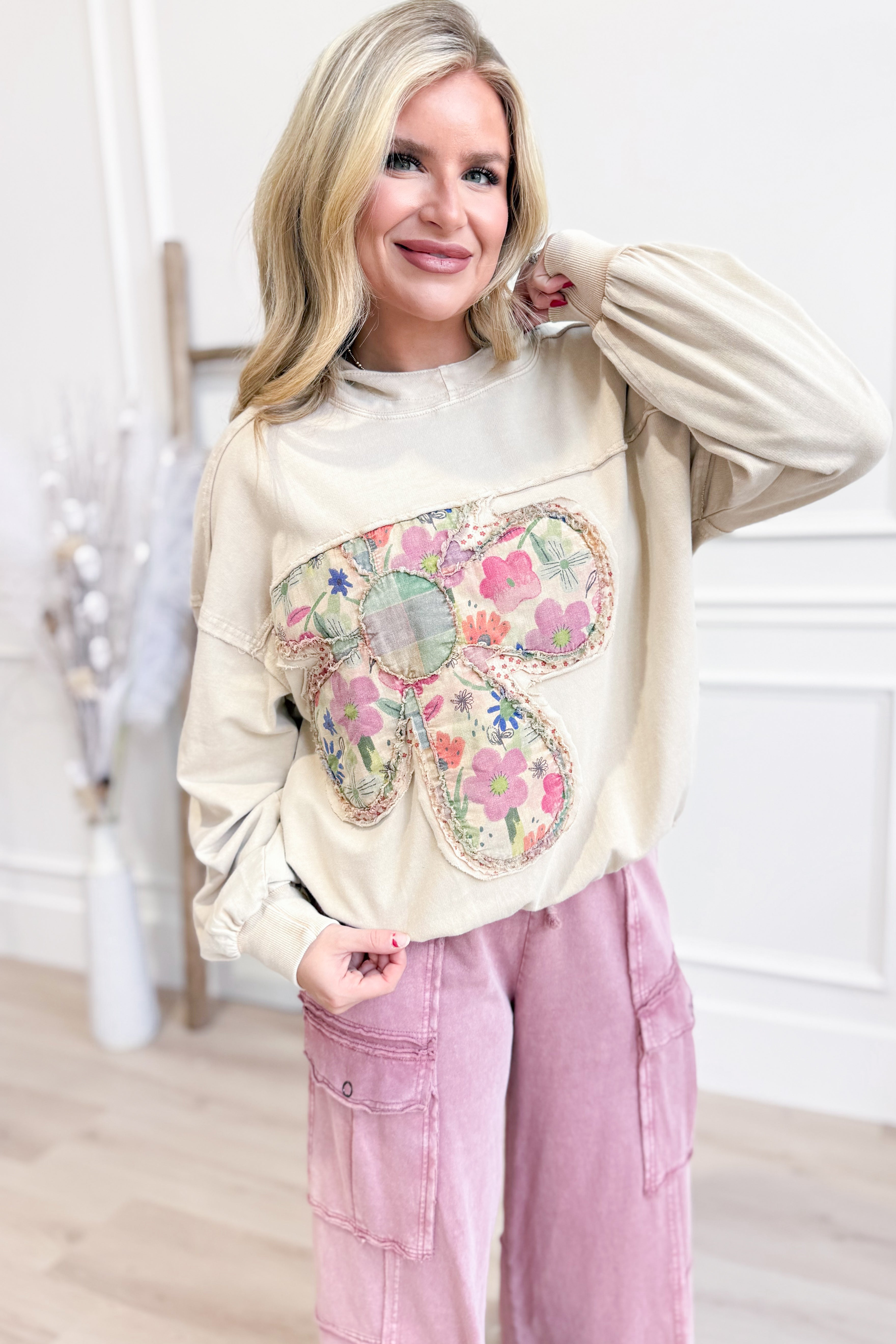 Nora Flower Patch Hoodie Pullover - Coremarkets