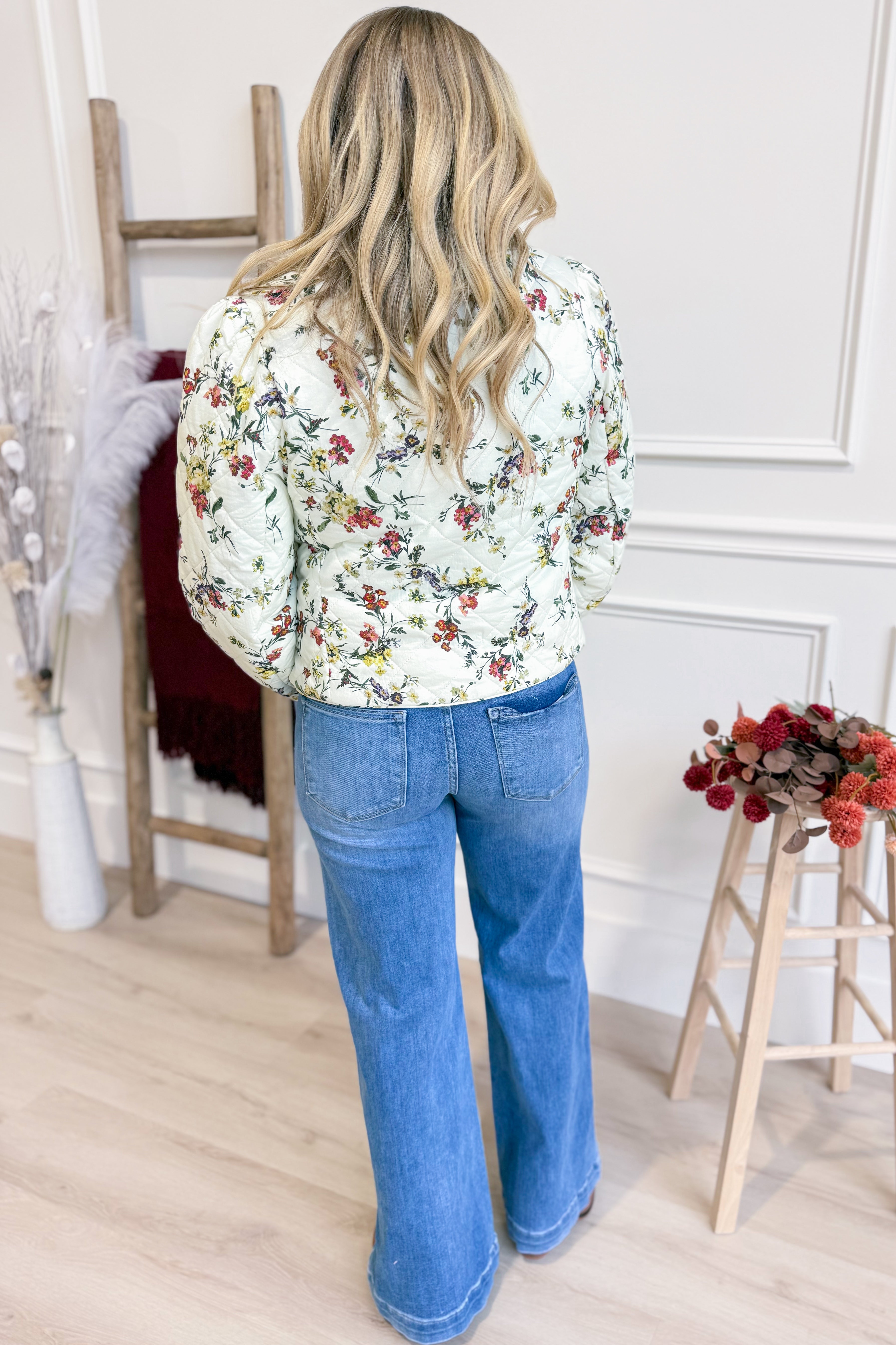 Tori Floral Quilted Tie Front Jacket - Coremarkets