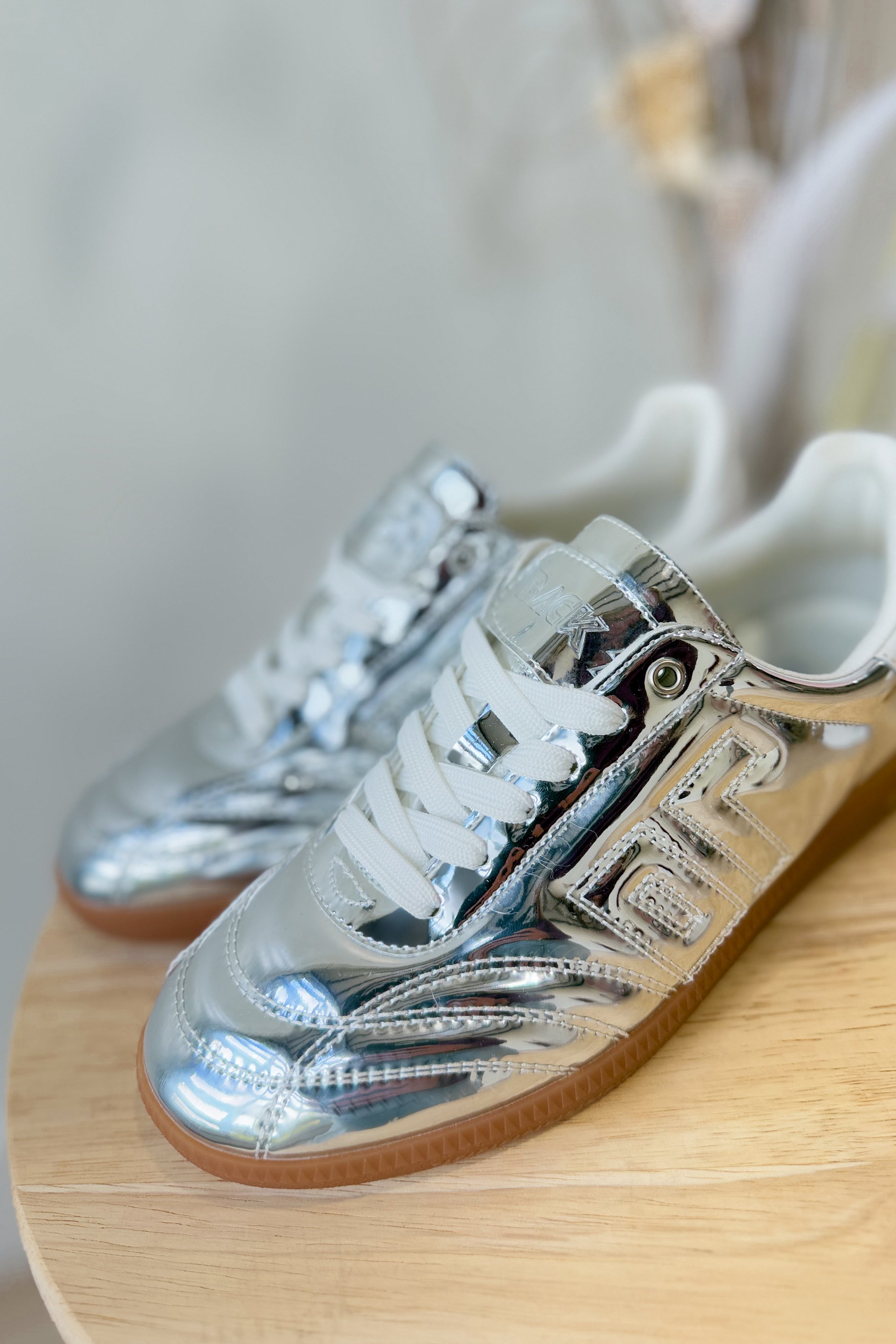 BACK70 Fluffy Sneakers in Silver - Coremarkets