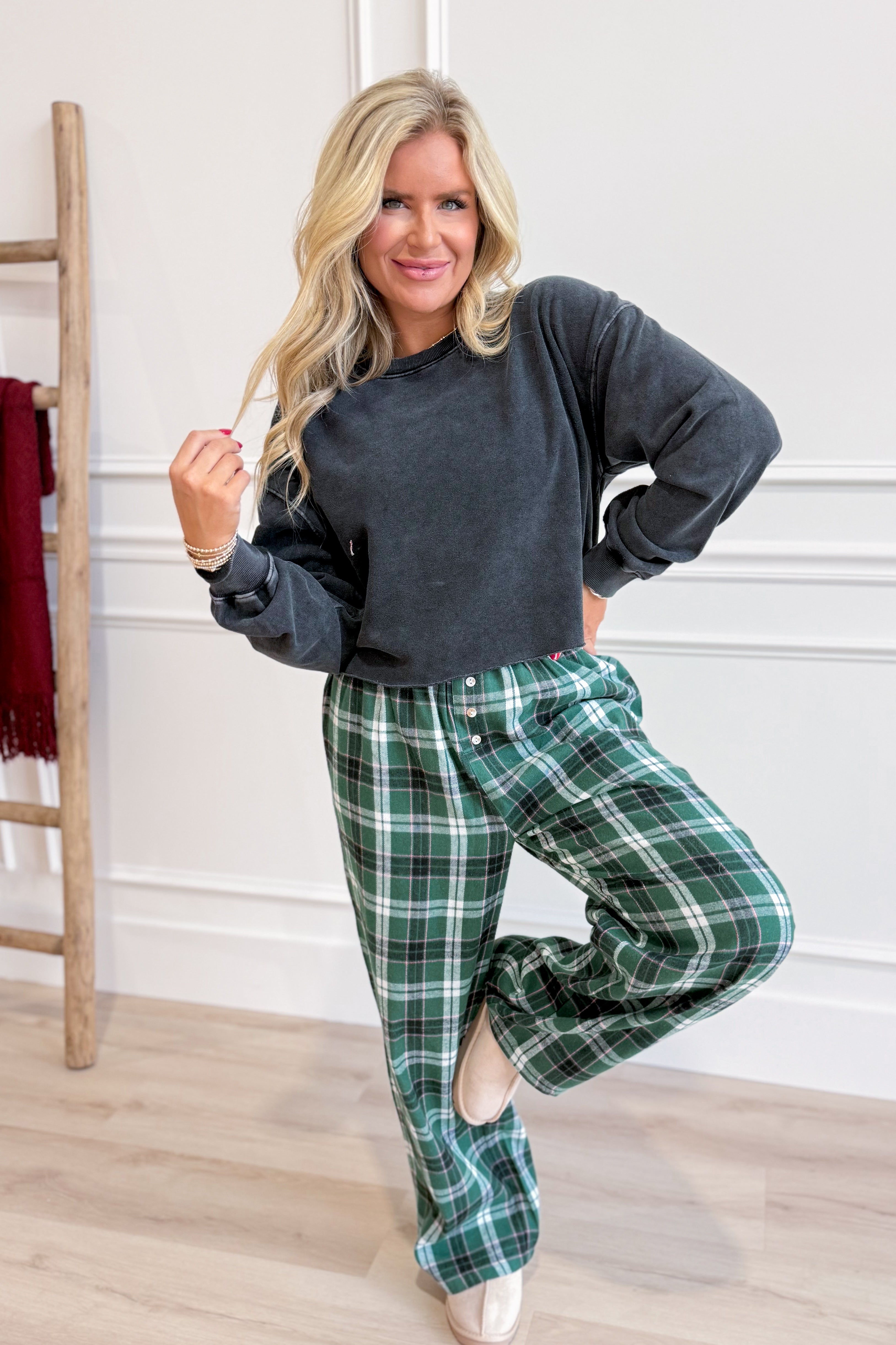 Chris Plaid Elastic Waist Pant - Coremarkets