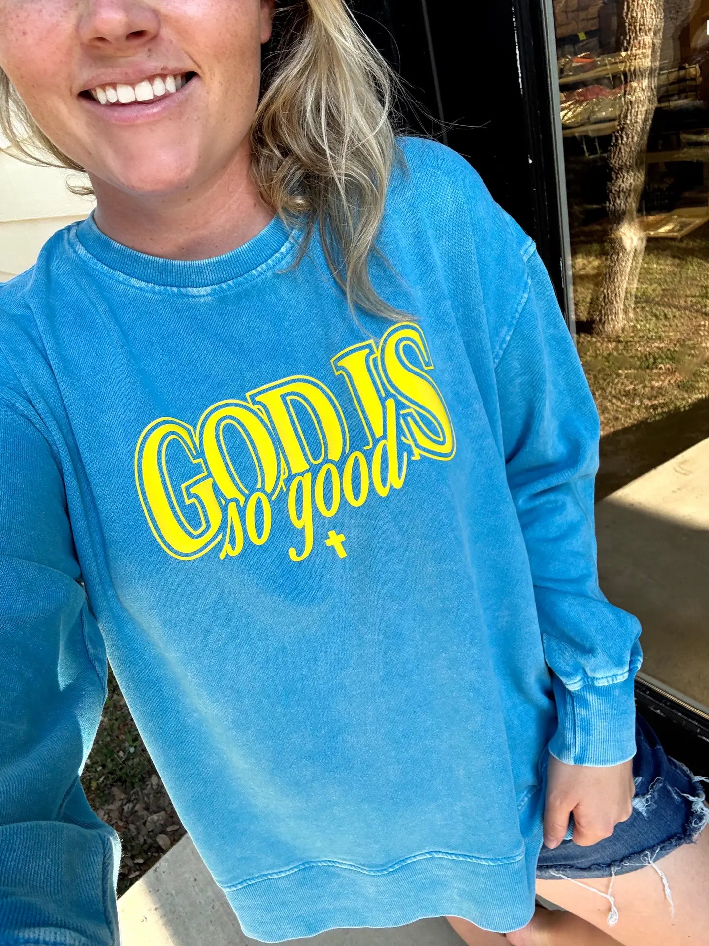 God is Good Mineral Wash Pullover - Coremarkets