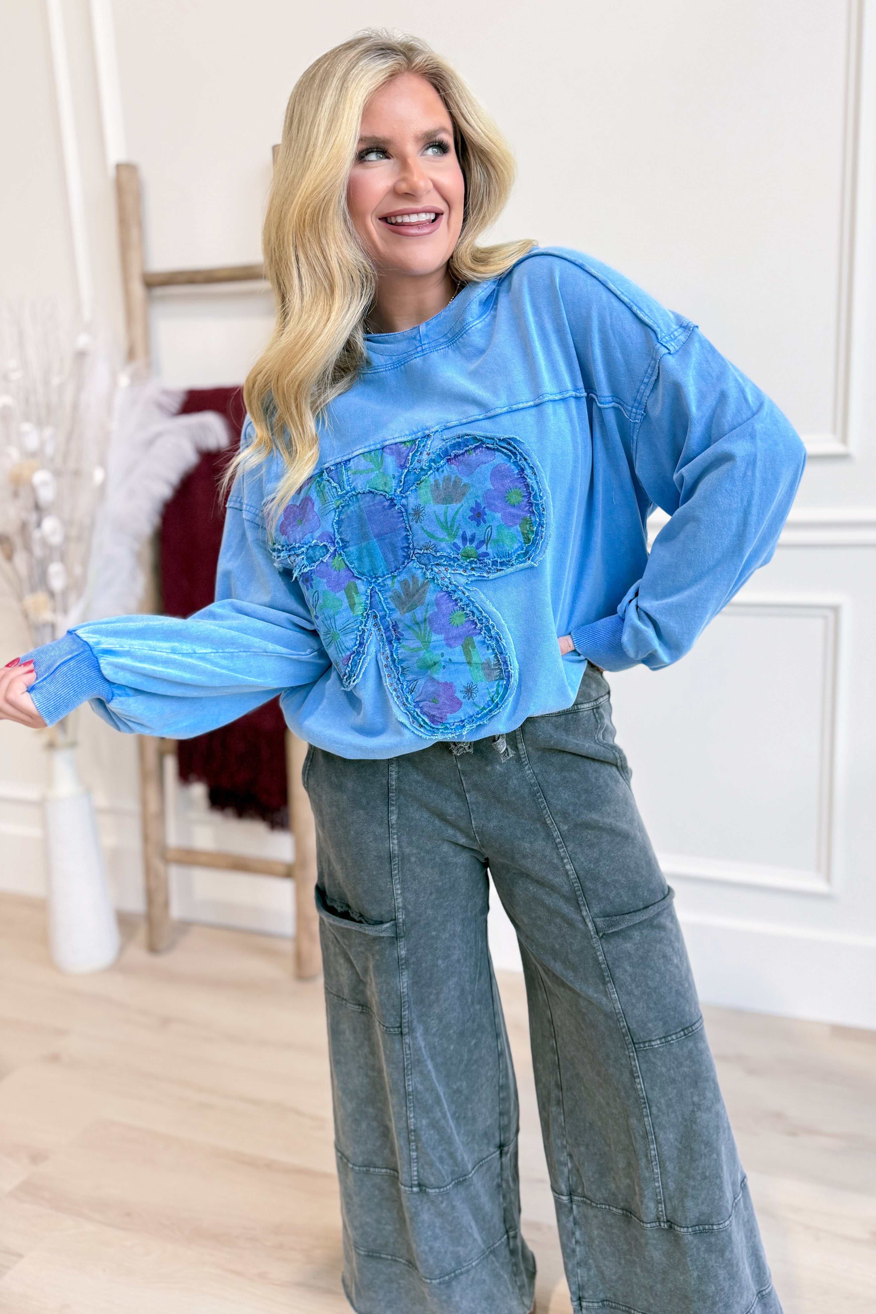 Nora Flower Patch Hoodie Pullover - Coremarkets