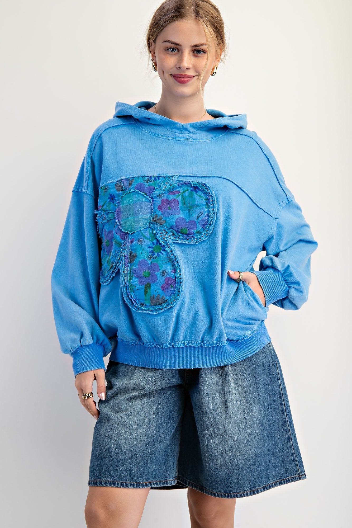 Nora Flower Patch Hoodie Pullover - Coremarkets