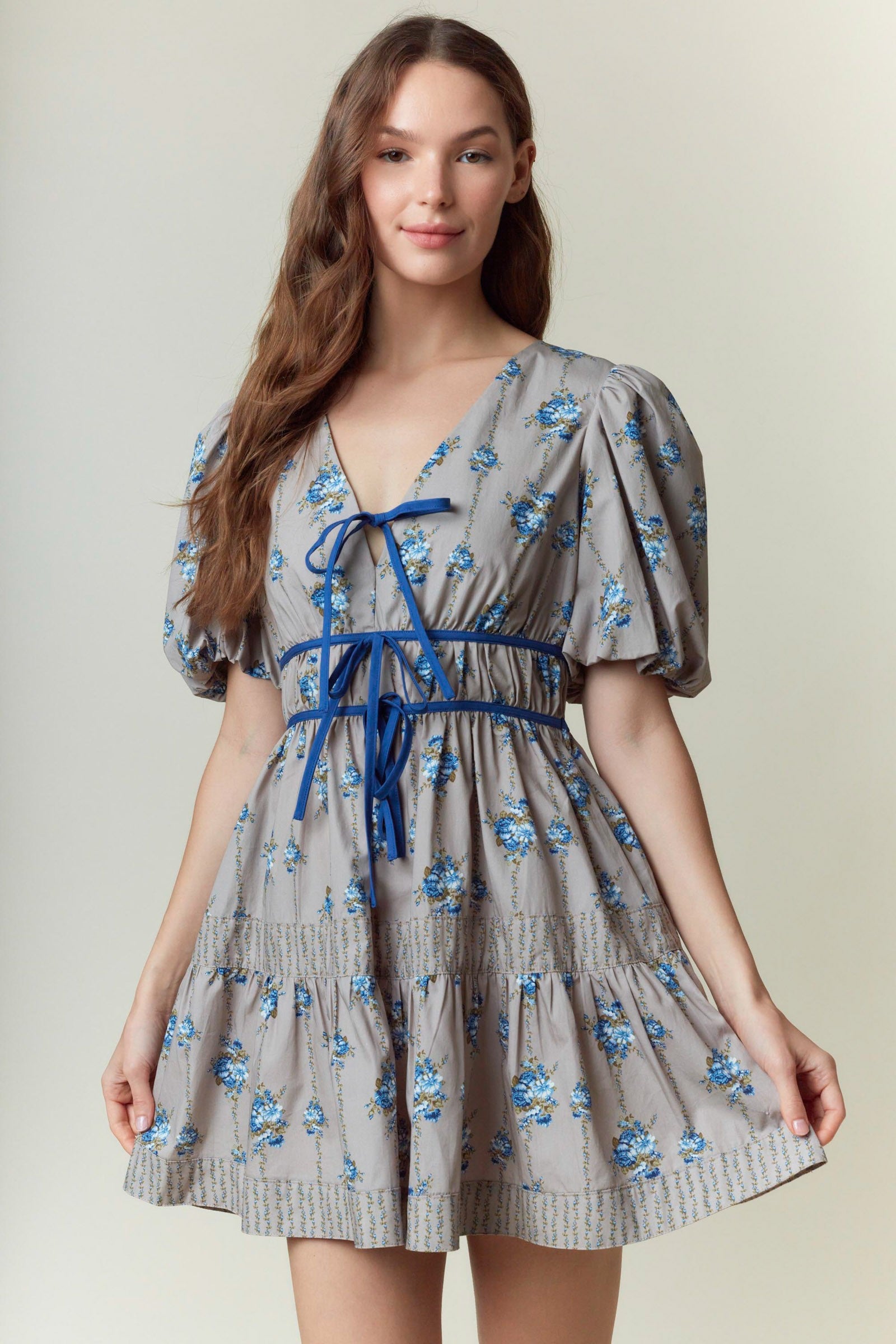 Kelly Floral Puff Sleeve Dress - Coremarkets