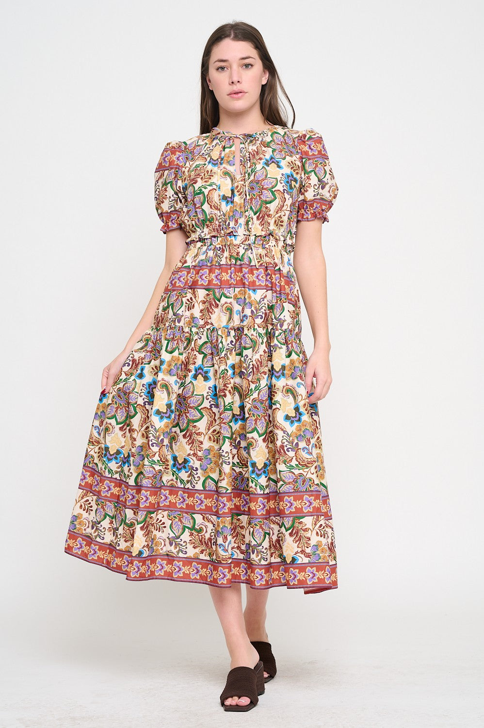 Regal Printed Tapestry Midi Dress - Coremarkets