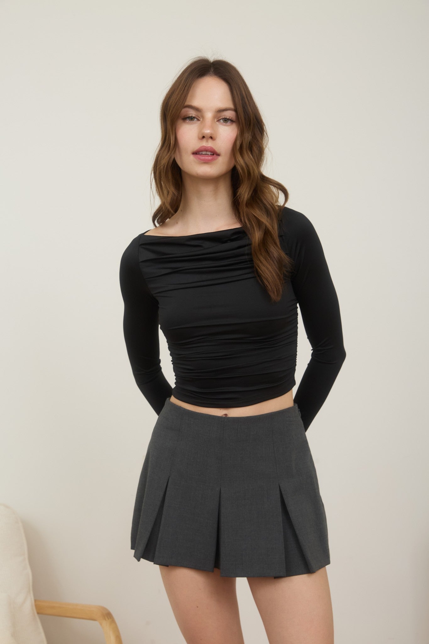 Savvy Off The Shoulder Long Sleeve Top - Coremarkets