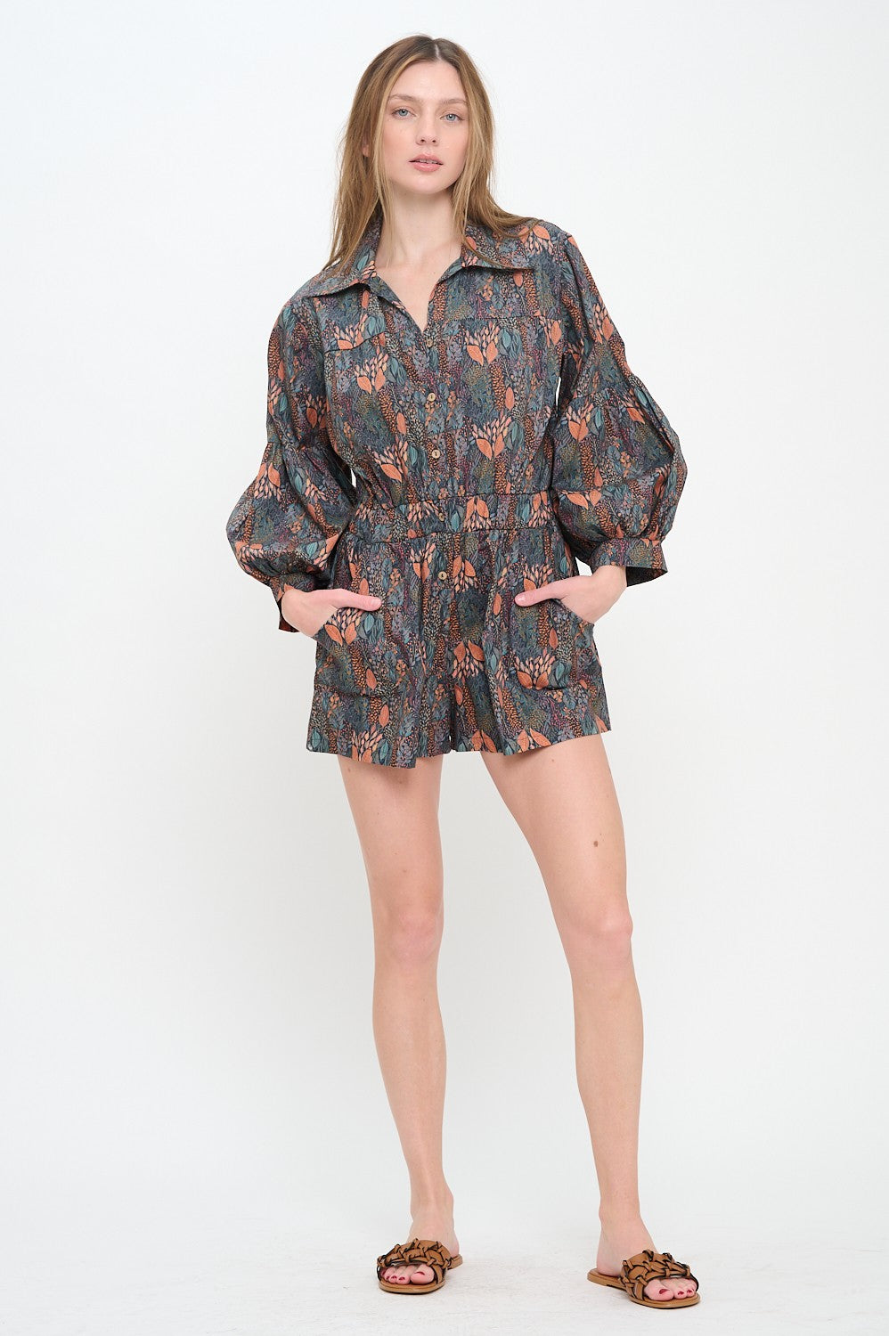 Autumn Canopy Printed Romper - Coremarkets