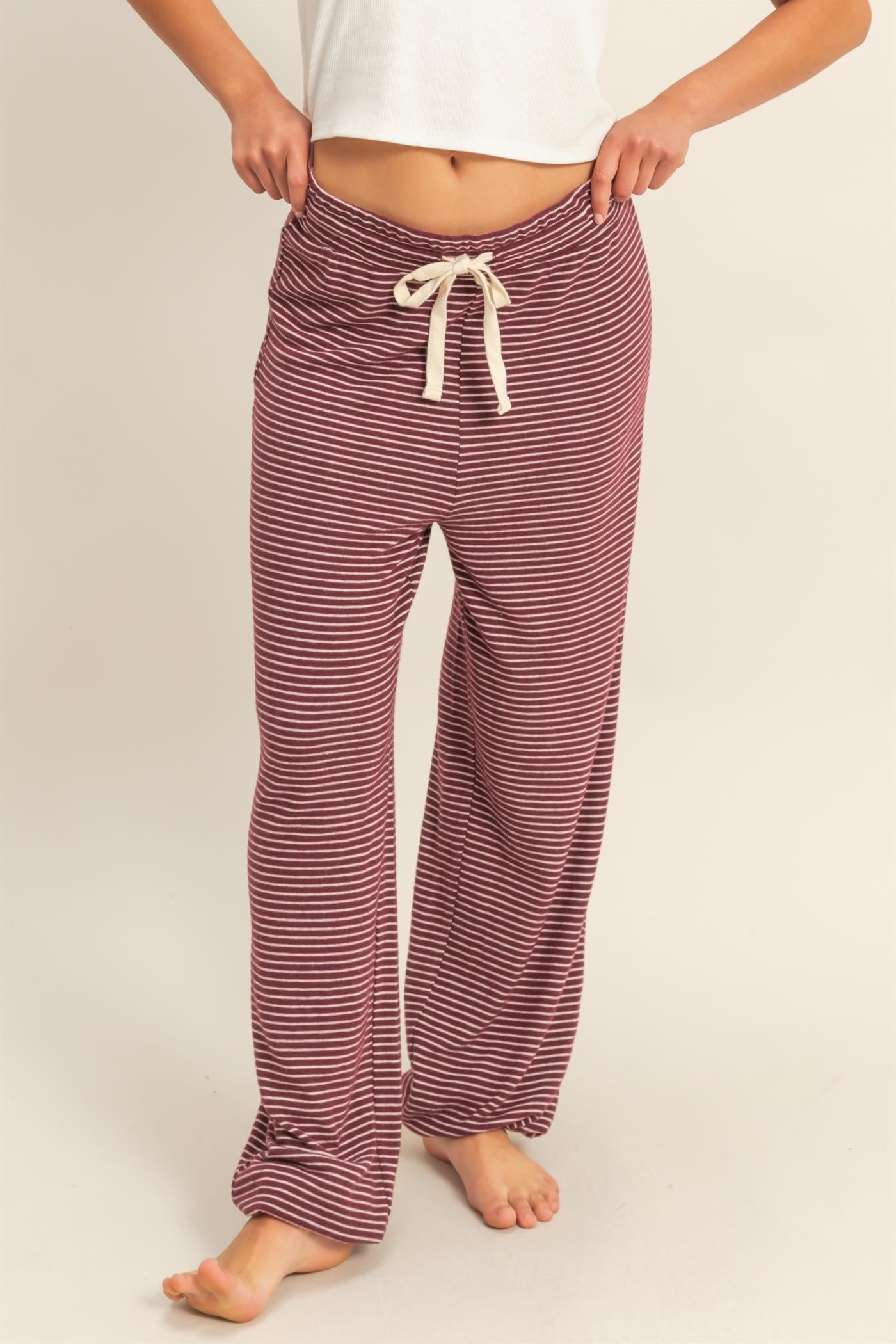 Lucy Striped Drawstring Lounge Pant - Coremarkets