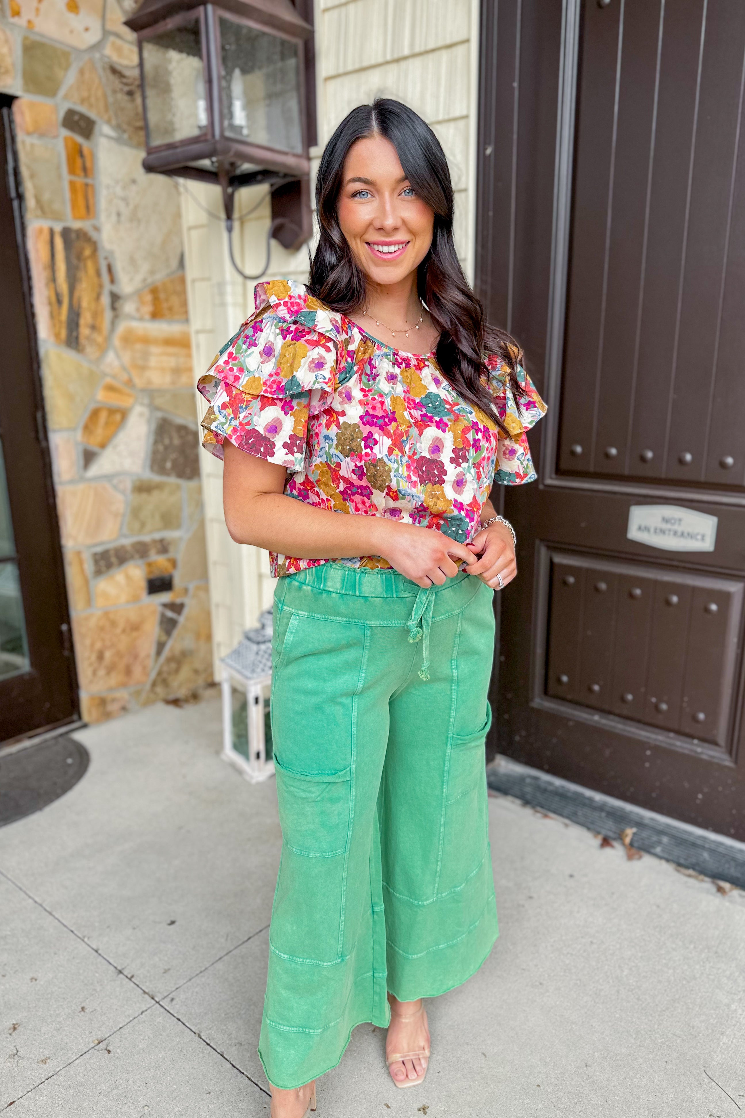 Bradley Mineral Washed Terry Knit Wide Leg Pants - Coremarkets