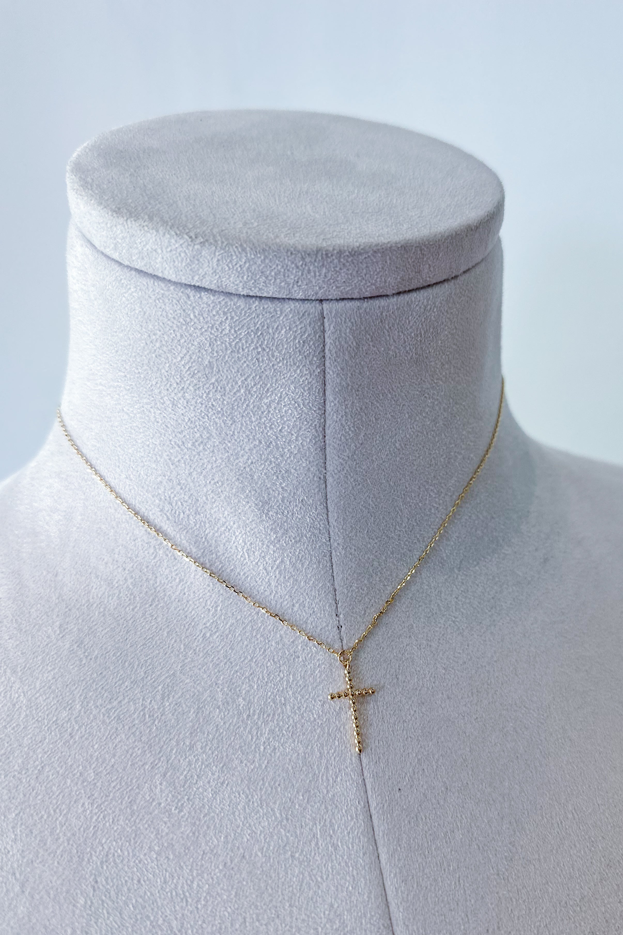 Amazing Grace Beaded Cross 18K Gold Plated Necklace - Coremarkets