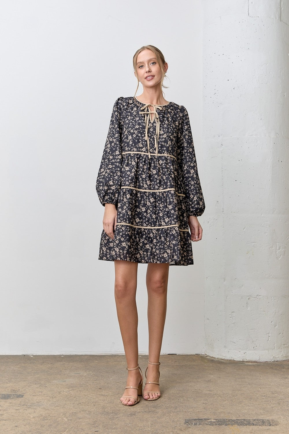 Susan Floral Printed Tiered Dress - Coremarkets