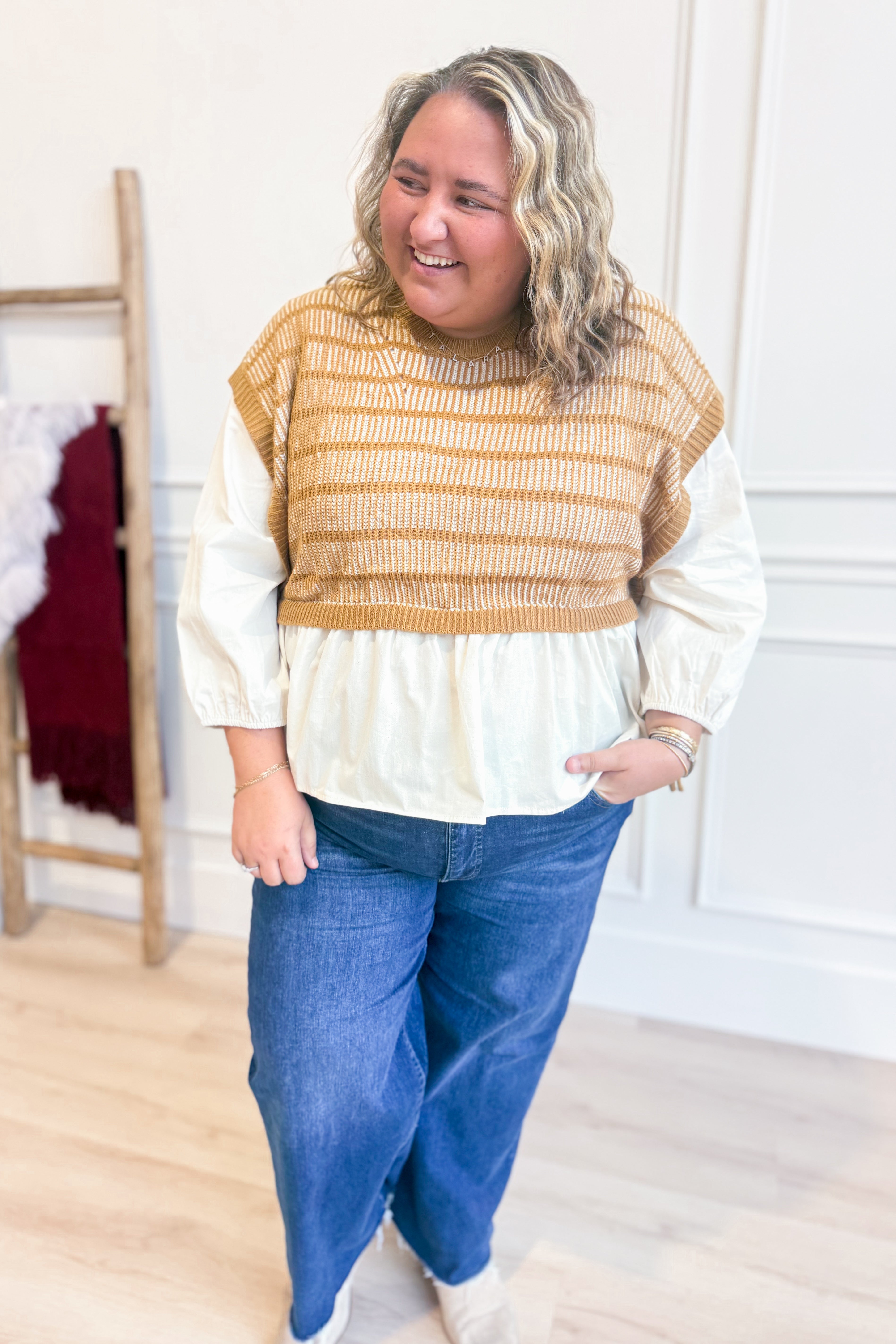 Francine Sweater Peplum Long Sleeve Top - Coremarkets