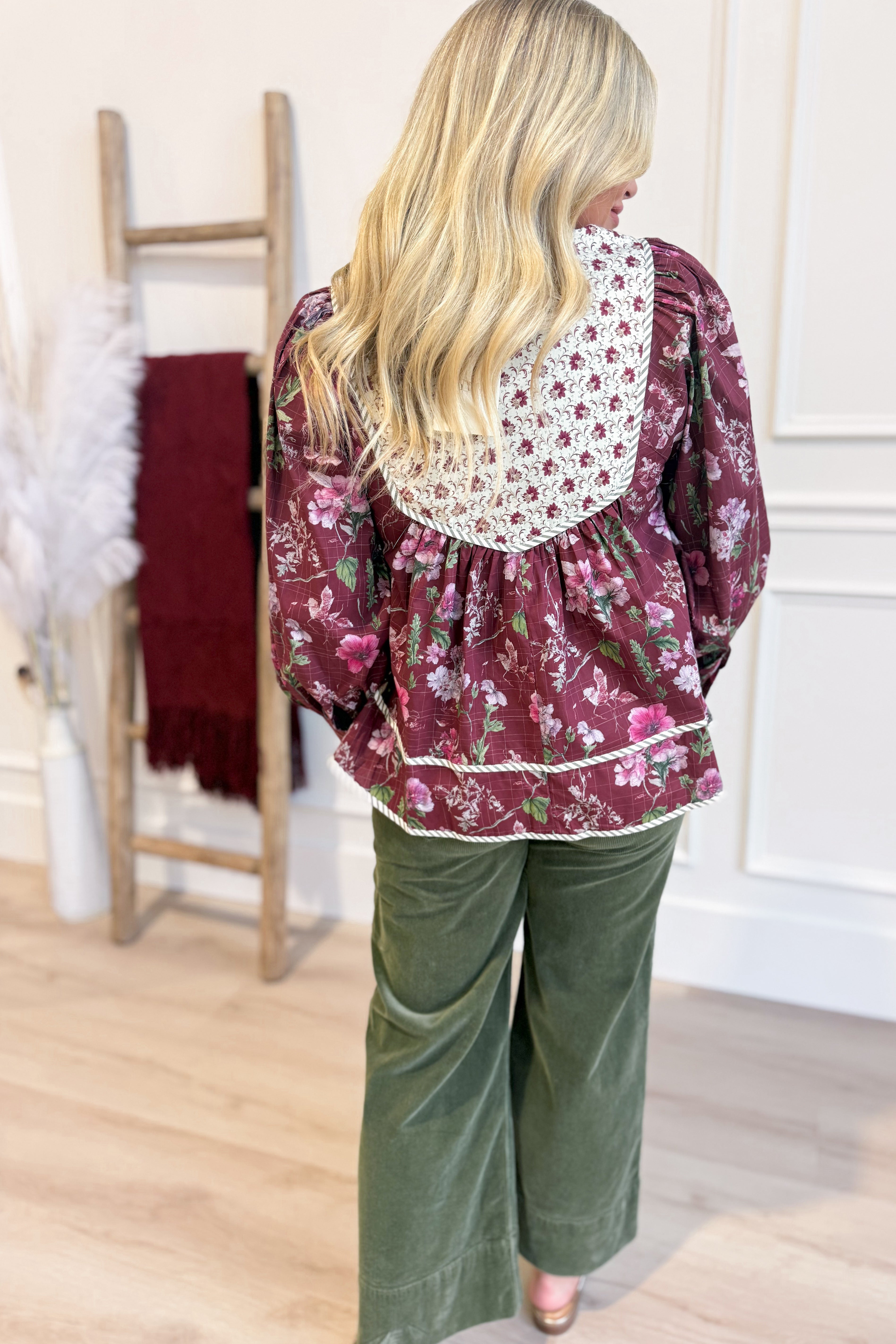 Rhonda Botanical Printed Blouse Top - Coremarkets