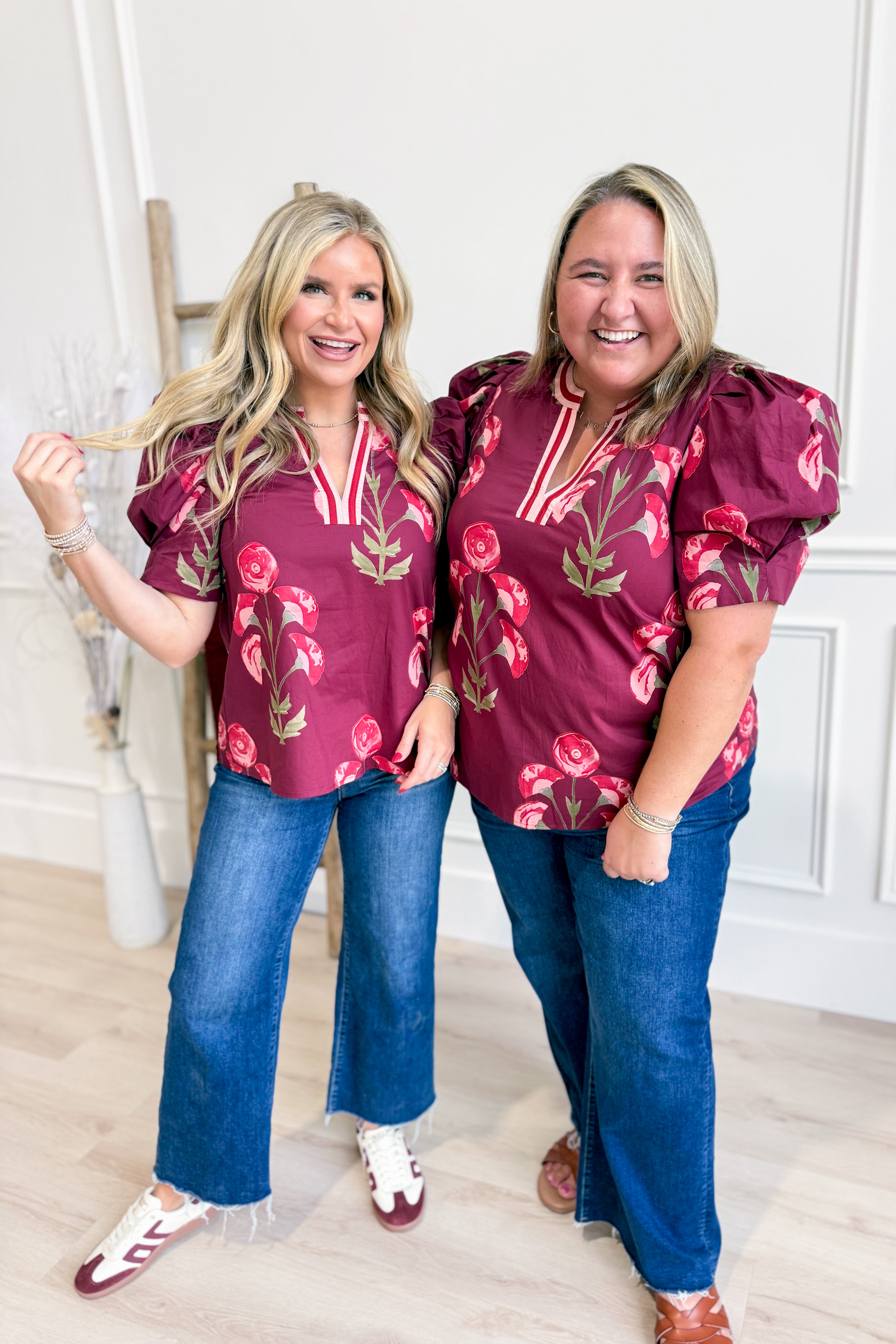 Faith Floral Printed Puff Sleeve Top - Coremarkets