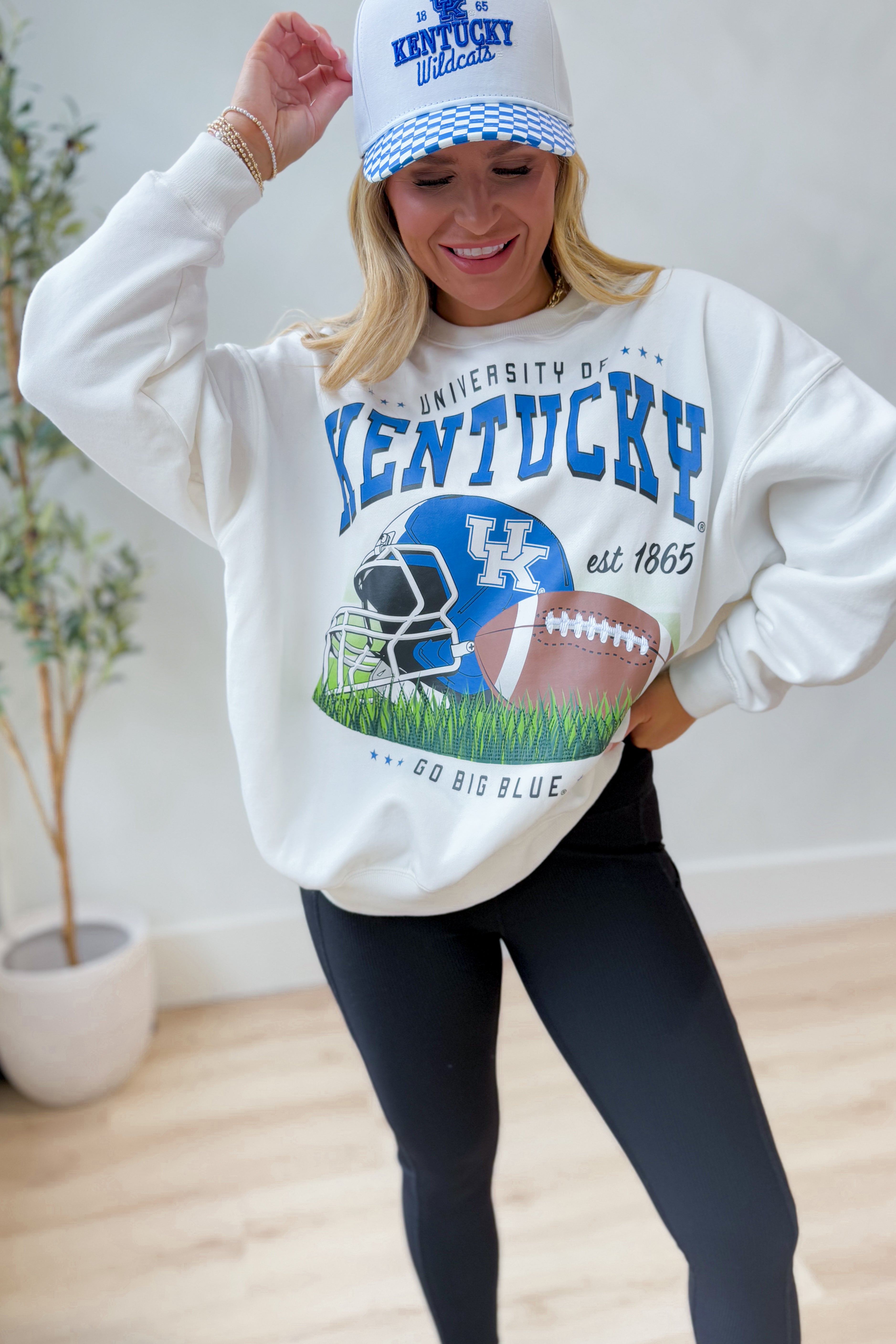 GameDay Social Kentucky Malone Multi Media Fleece Embroidered Detail Crew Sweatshirt - Coremarkets