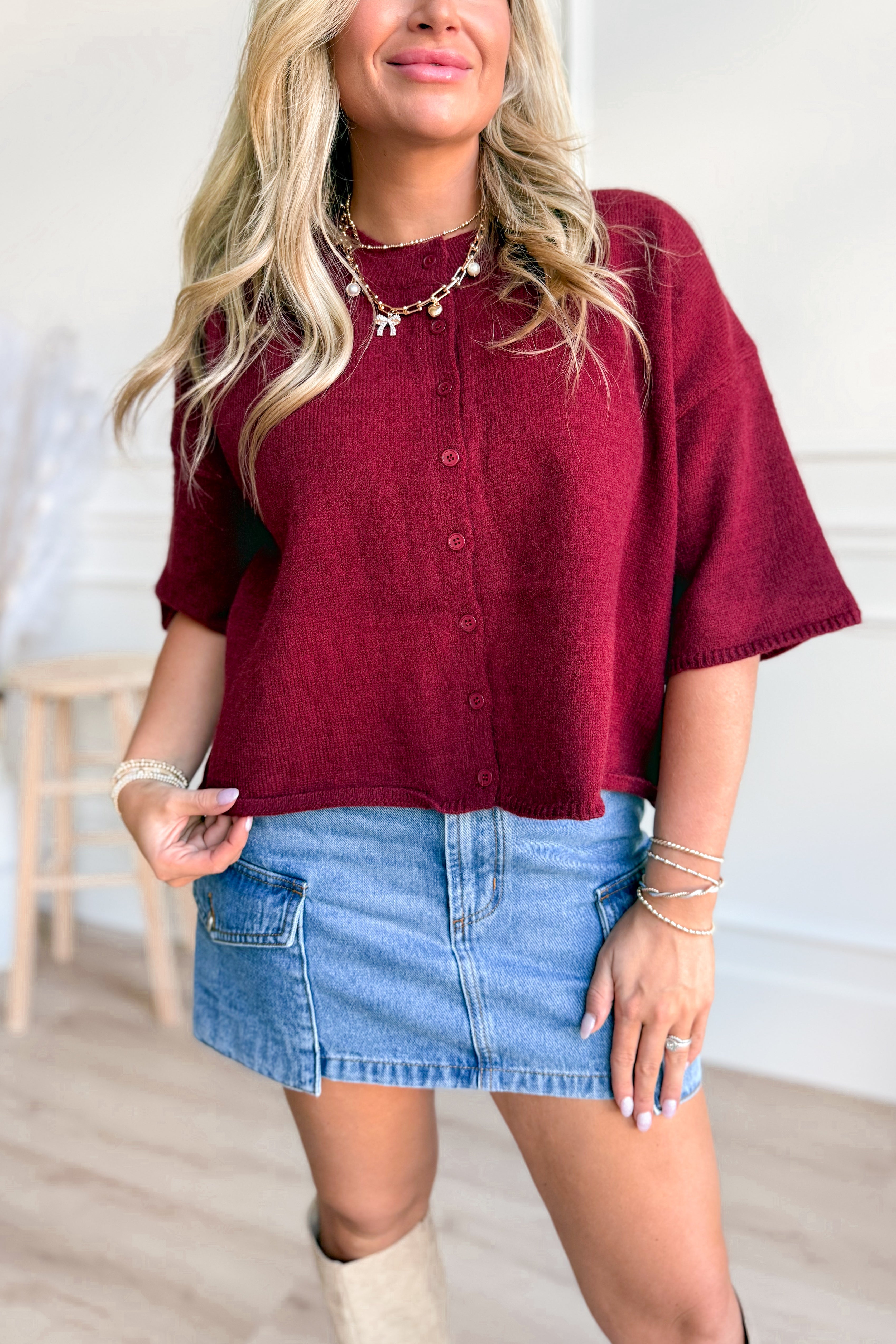 Vanessa Short Sleeve Sweater Top - Coremarkets