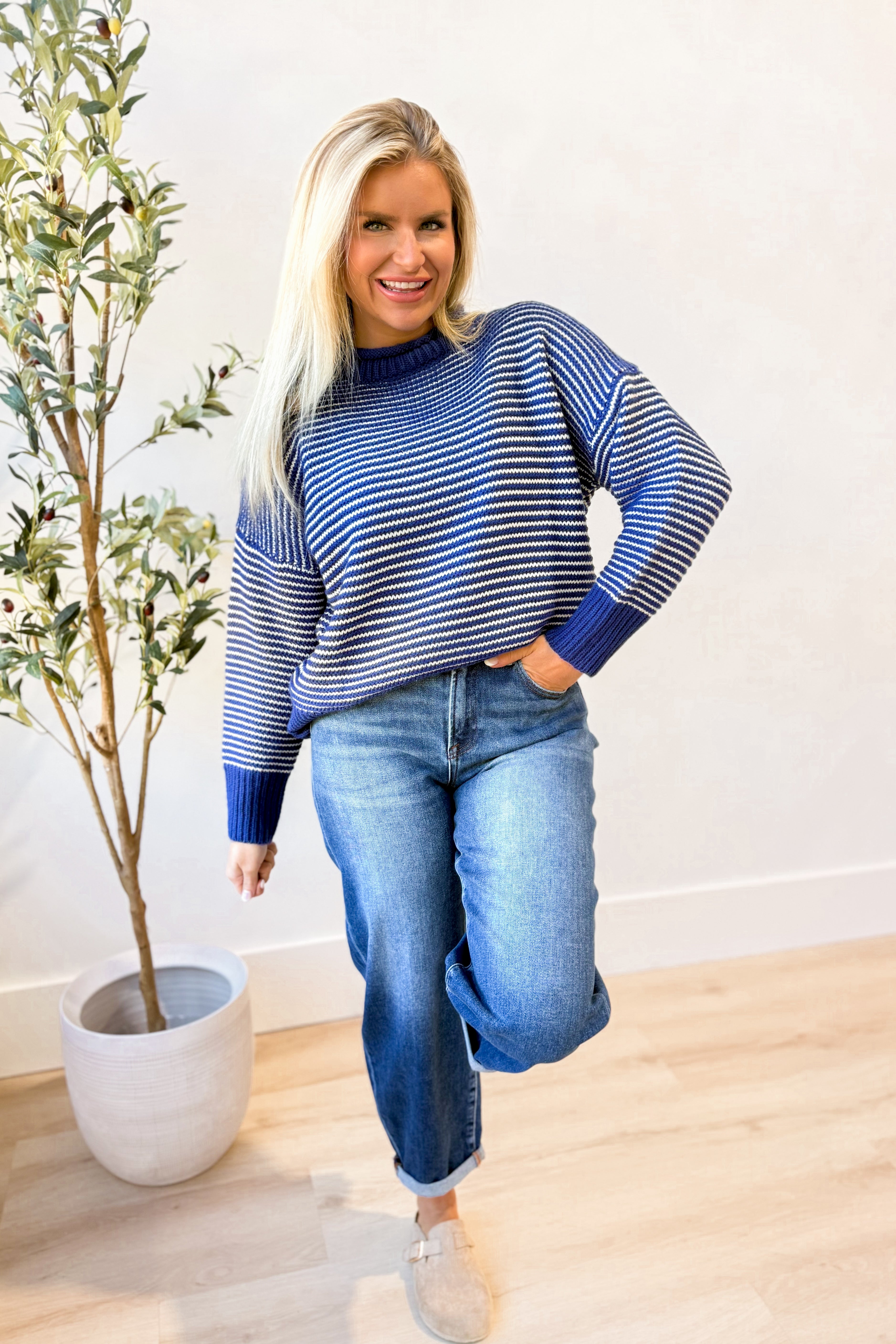 Mia Striped Sweater Top - Coremarkets