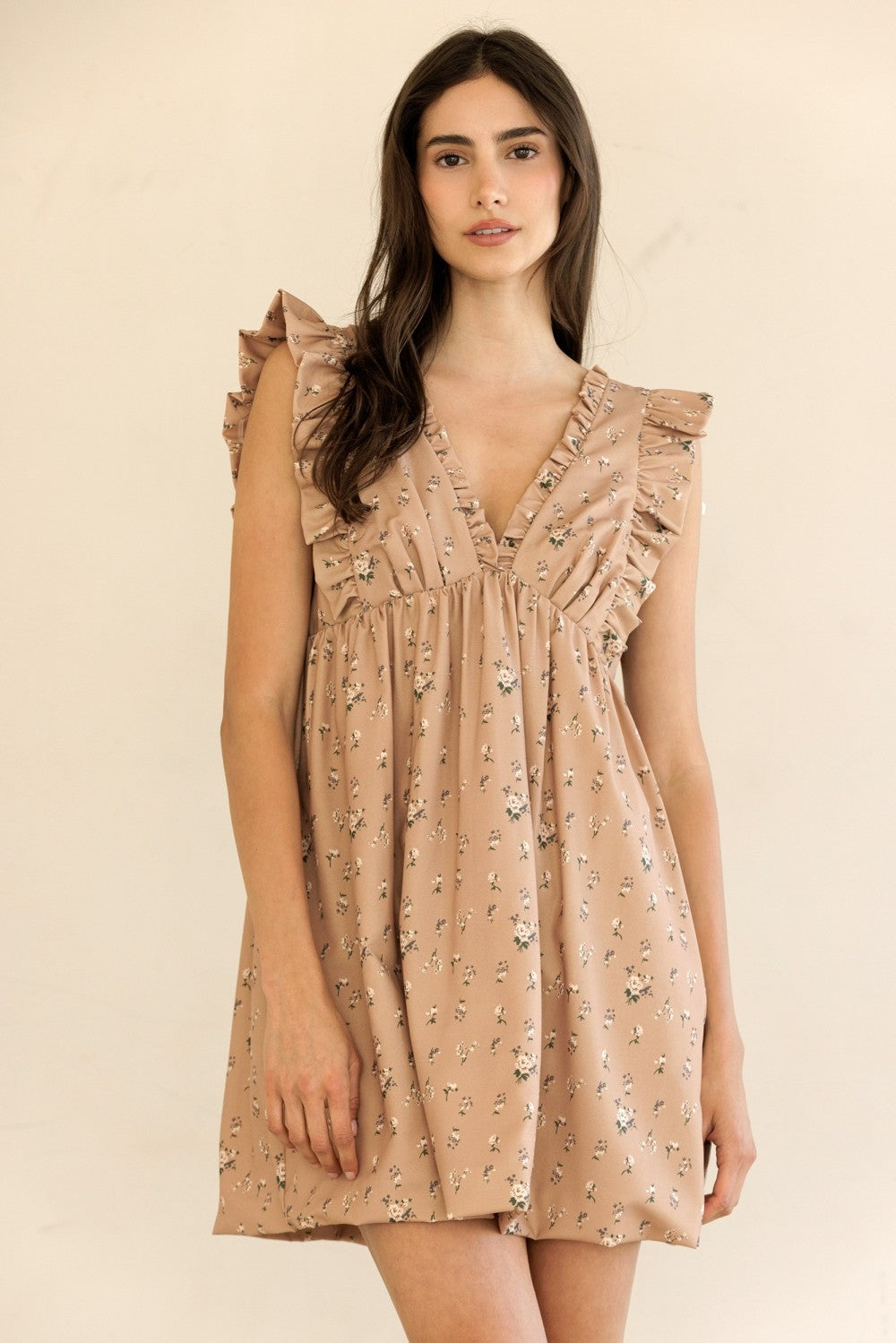 Scarlett Floral Ruffle Trim Dress - Coremarkets