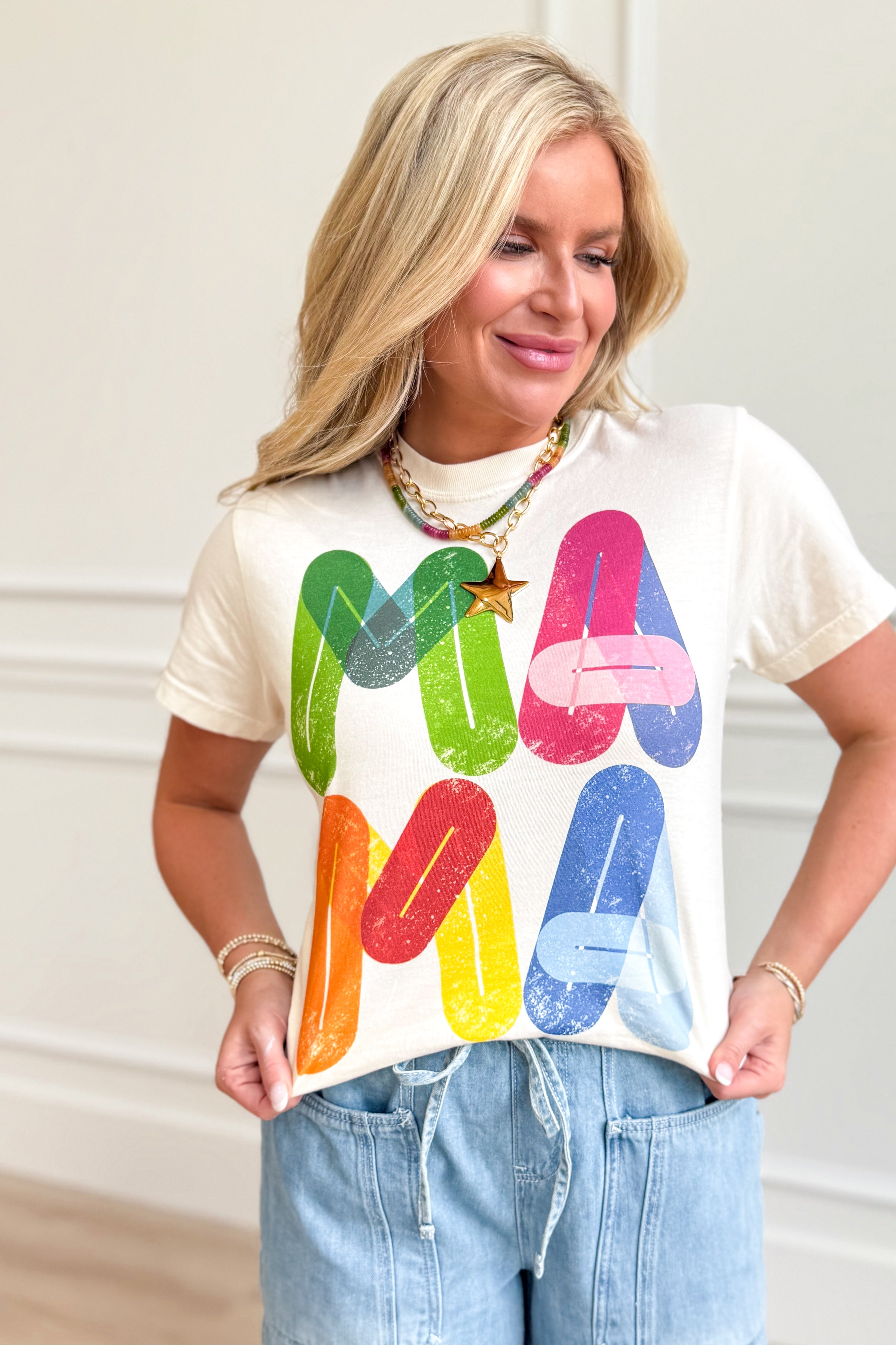 Bright and Cheerful Mama Graphic T-Shirt - Coremarkets