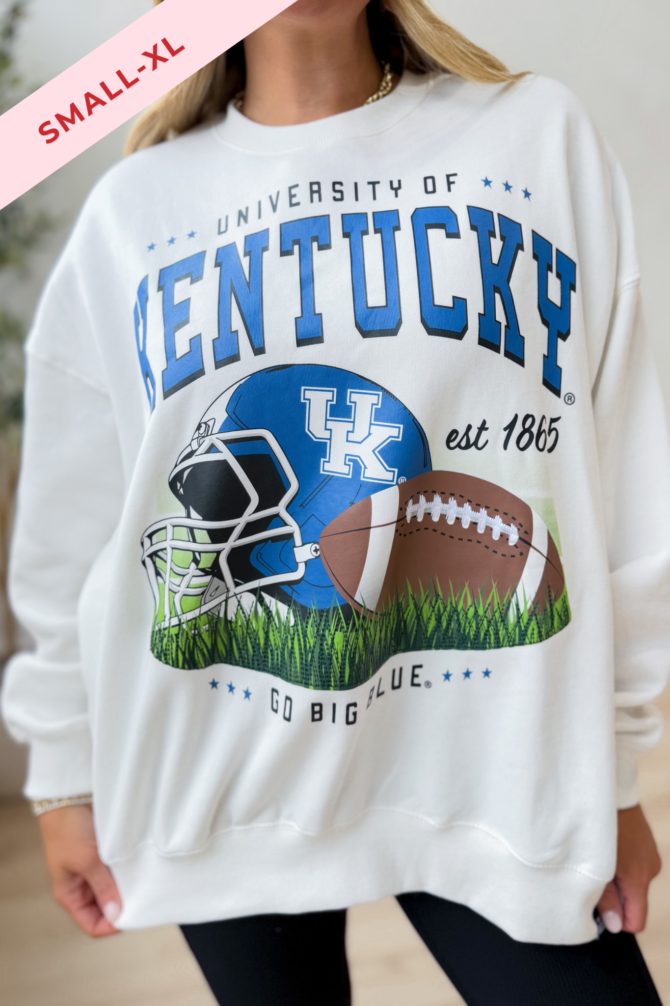 GameDay Social Kentucky Malone Multi Media Fleece Embroidered Detail Crew Sweatshirt - Coremarkets