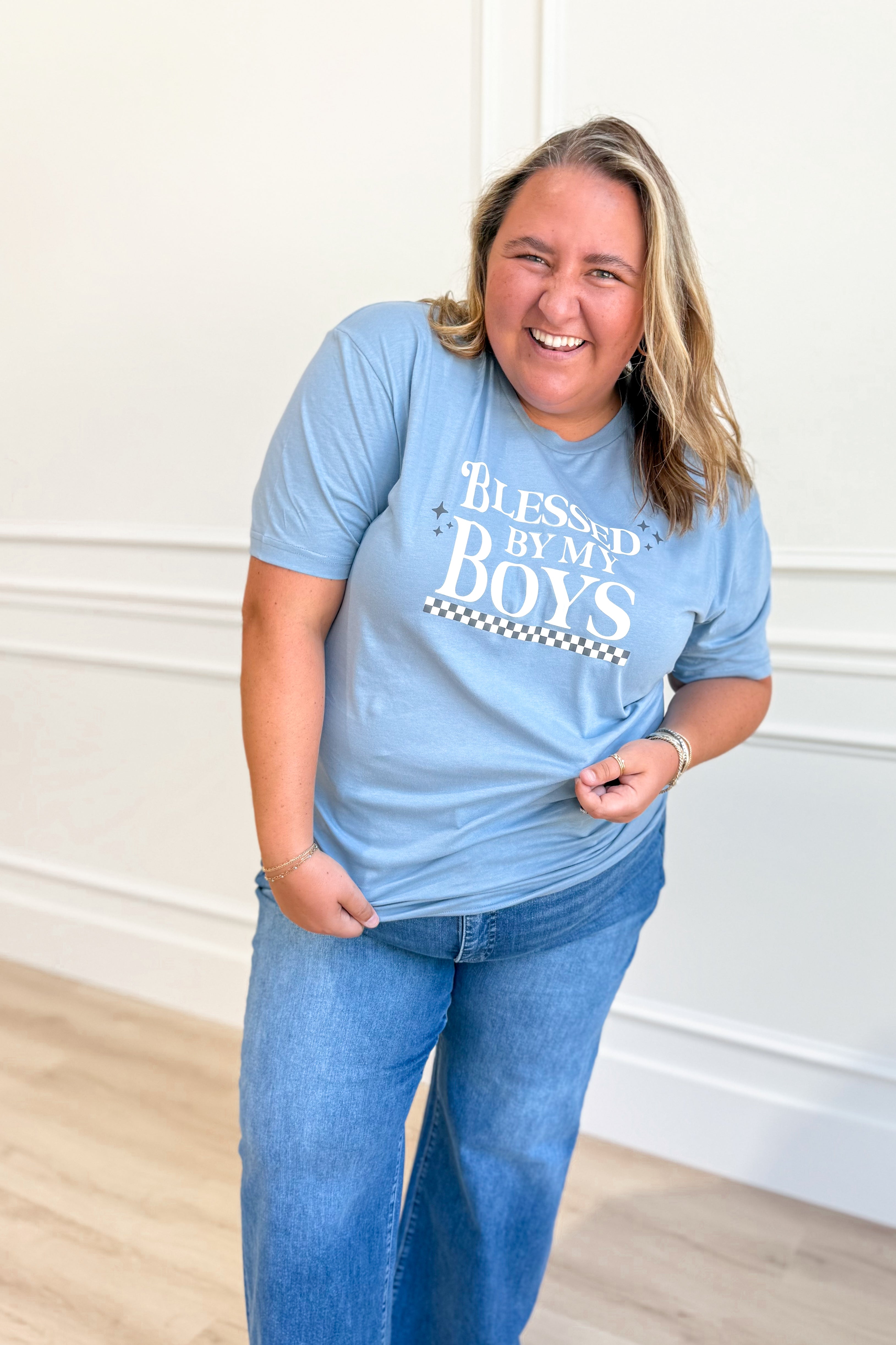 Blessed By My Boys Graphic T-Shirt - Coremarkets