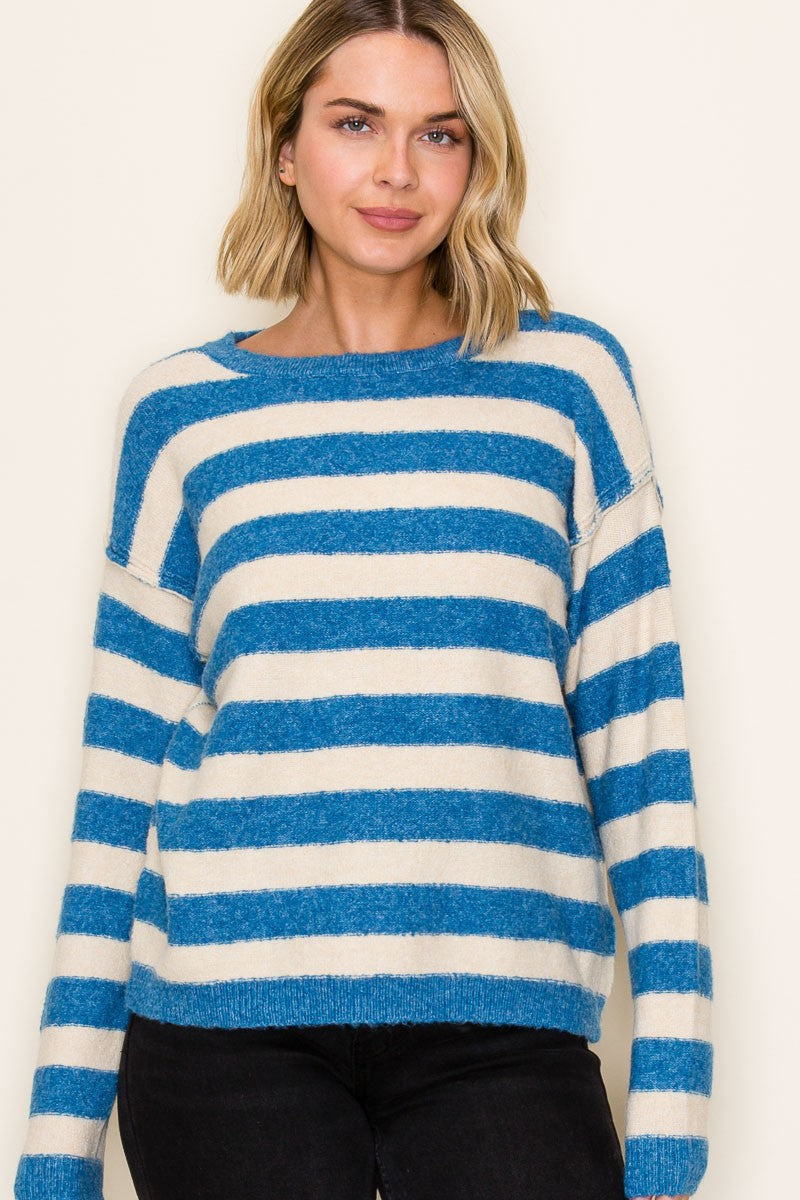 Caroline Striped Knit Sweater - Coremarkets