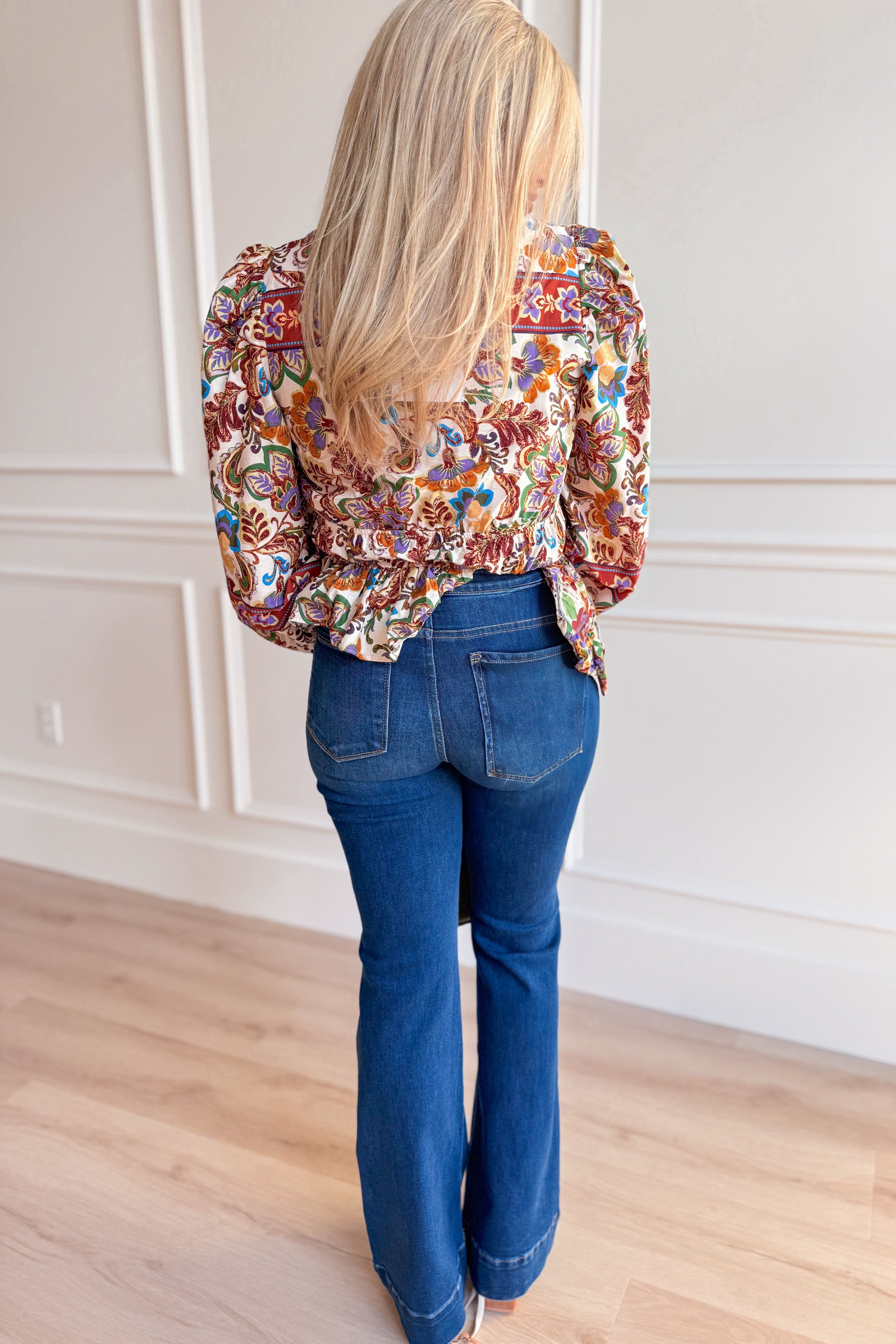 Regal Paisley Print Long Sleeve Top - Coremarkets