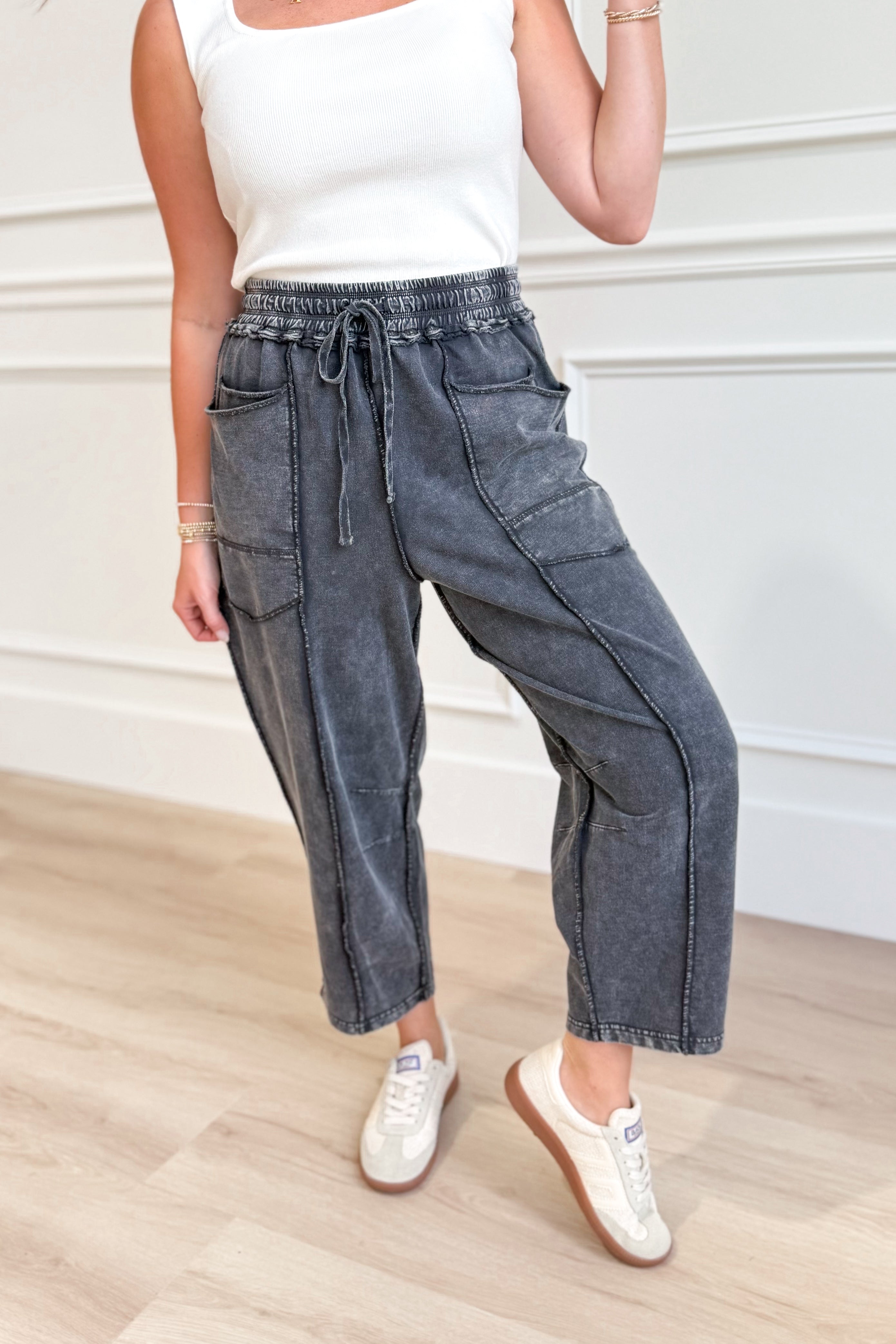 Vinny Mineral Washed Terry Knit Pant - Coremarkets