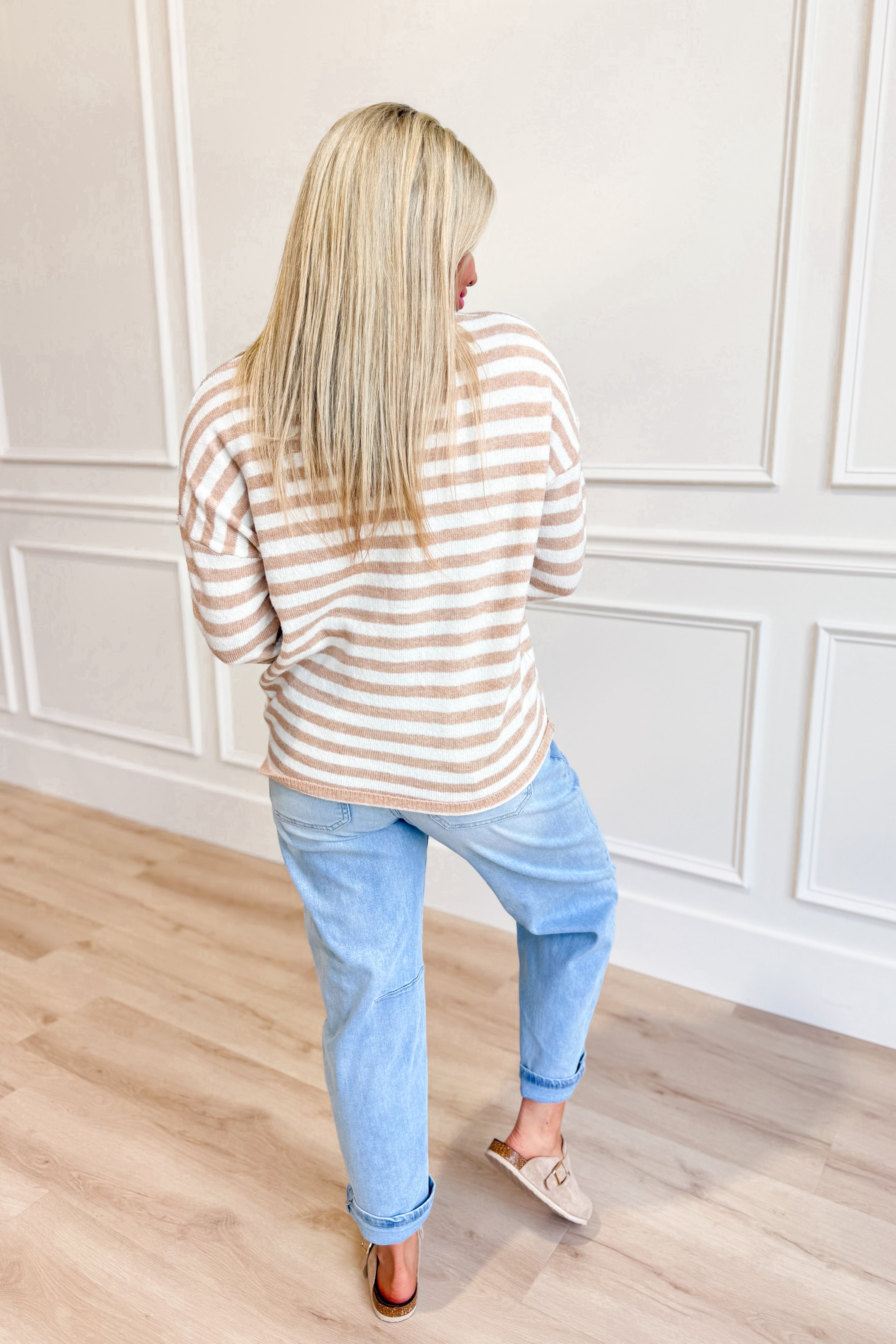 Cori Striped Long Sleeve Cardigan - Coremarkets