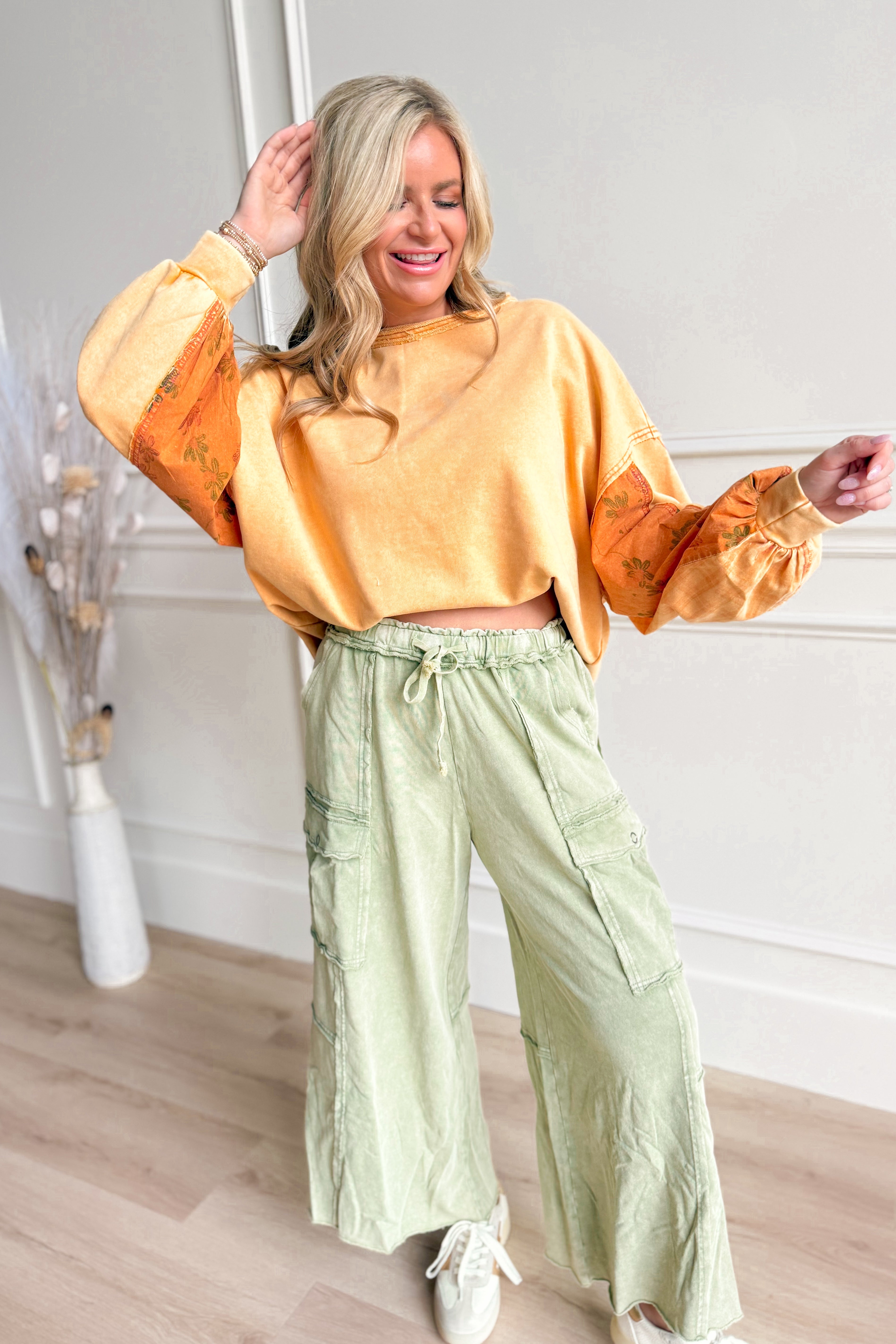 Liz Dolman Sleeve Printed Top - Coremarkets