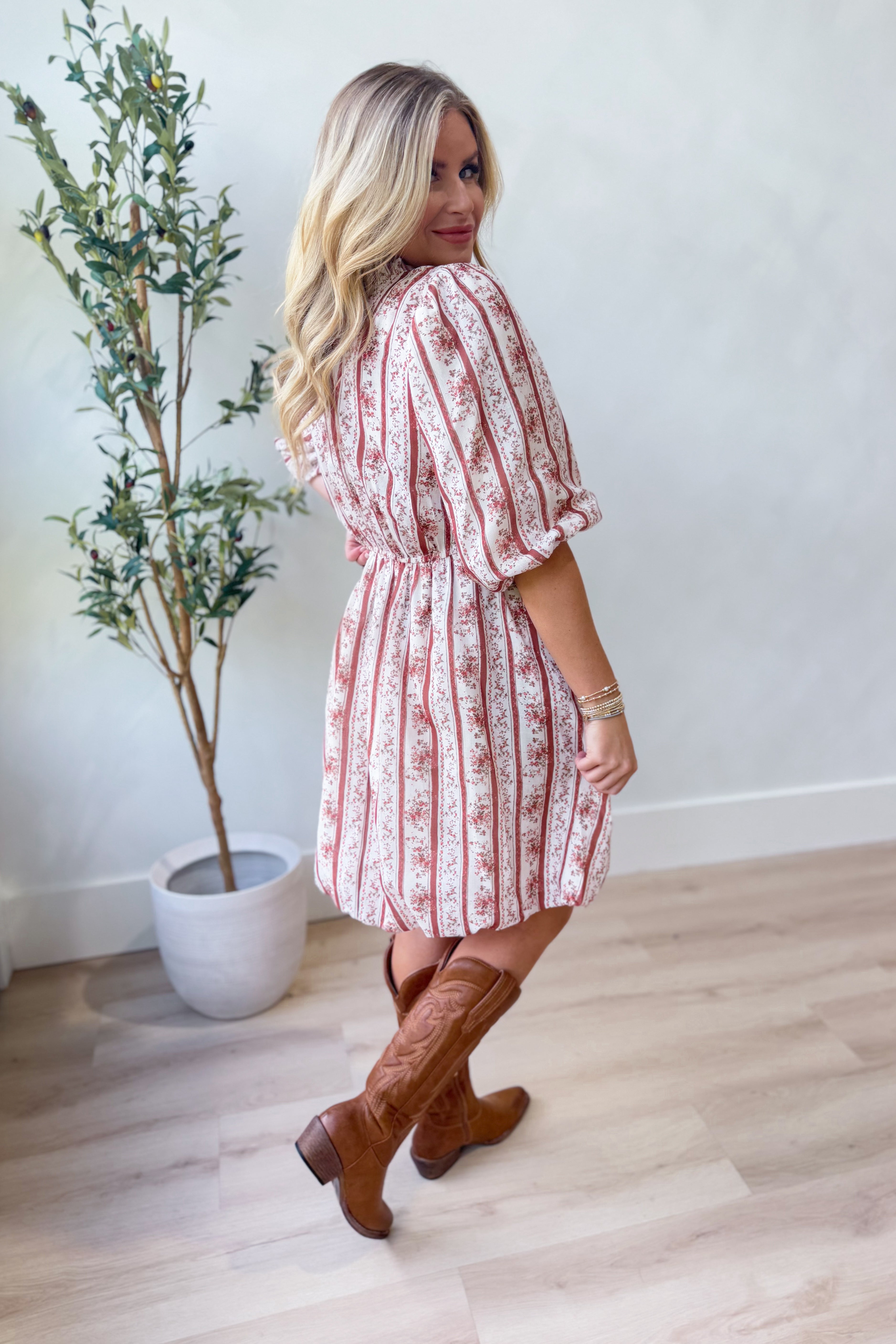 Rhonda Floral Ruffle Trim Dress - Coremarkets