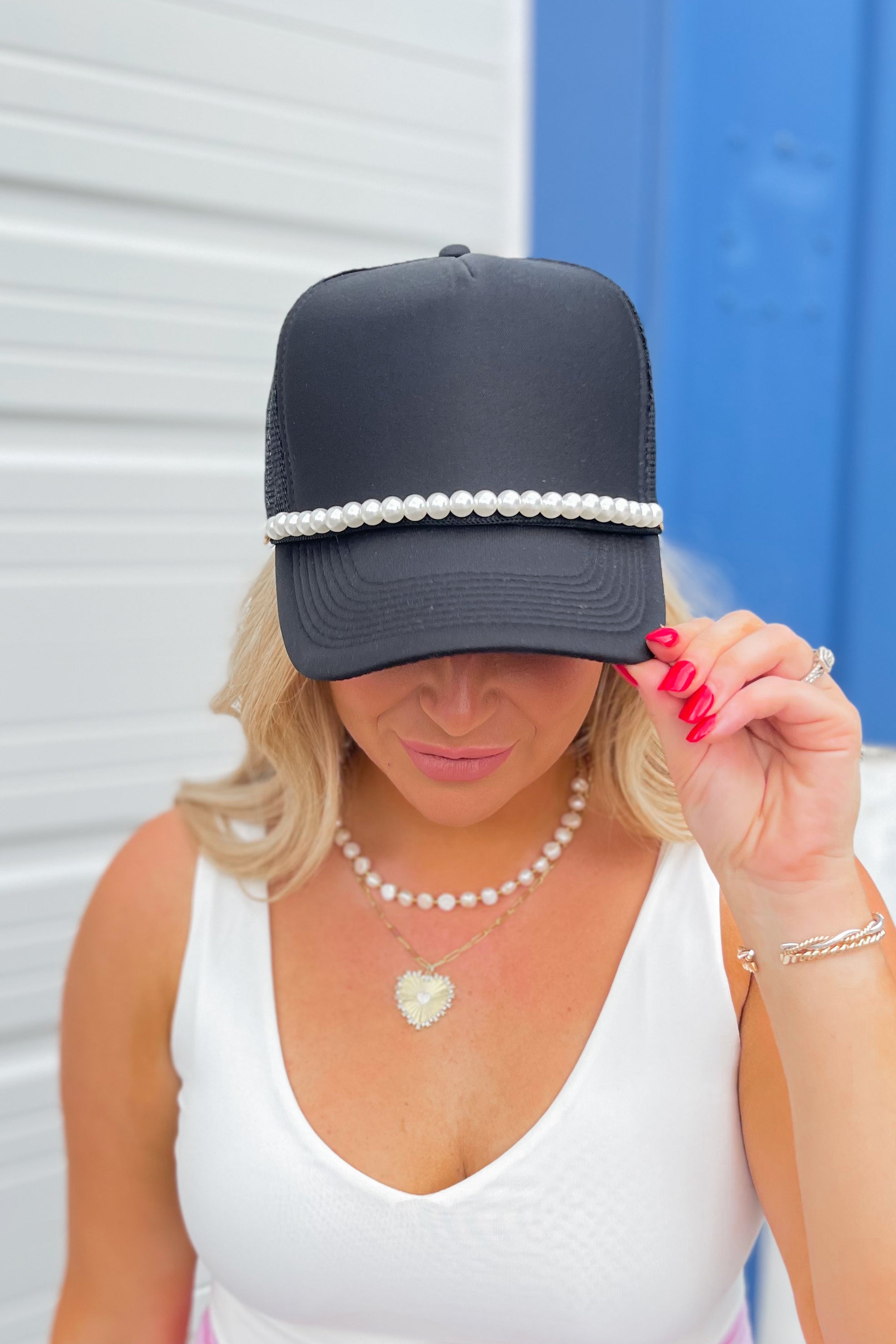 Rossie Trucker Hats (with or without Pearls Chains) - Coremarkets