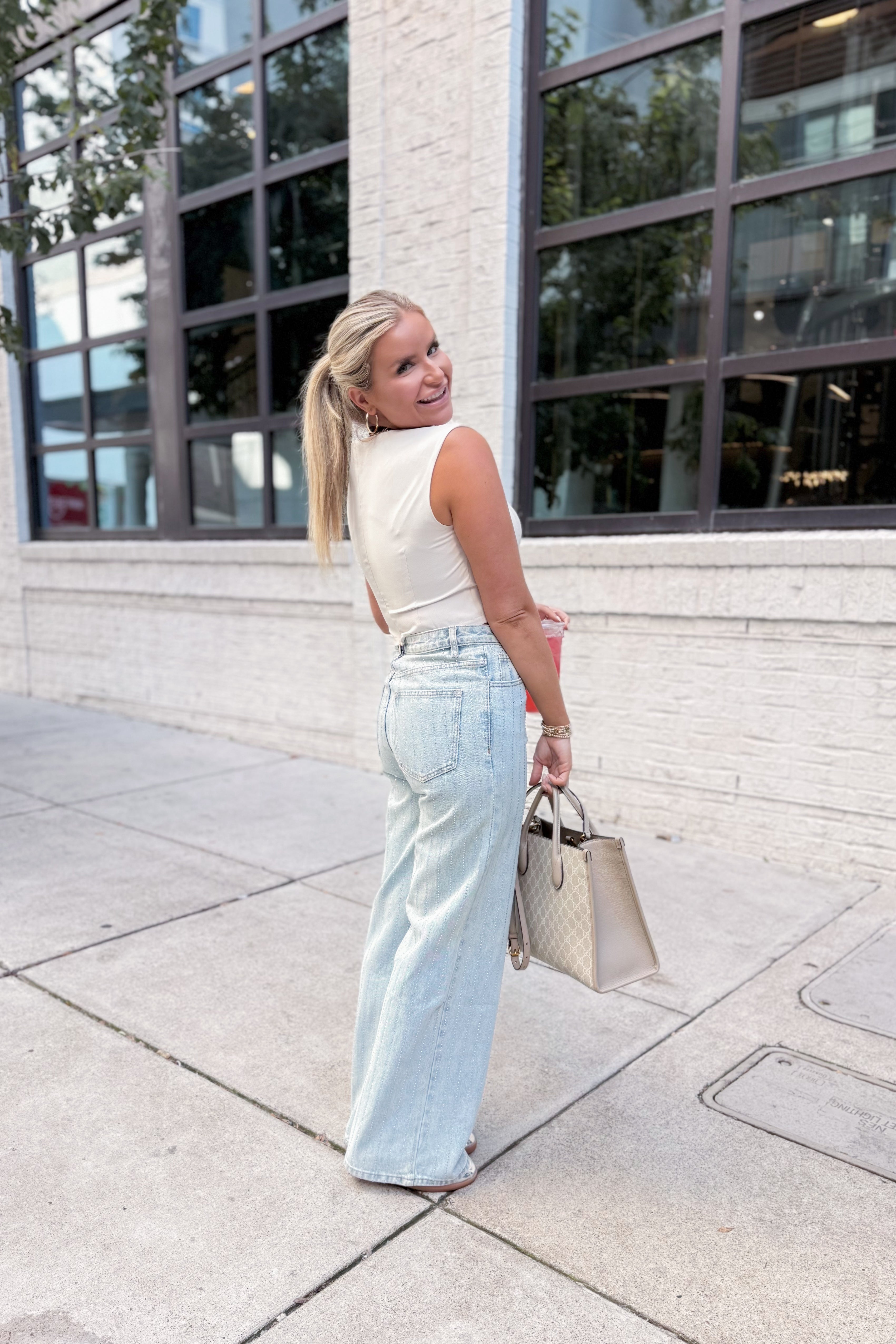 Kelsea Rhinestone Studded Denim Jean - Coremarkets