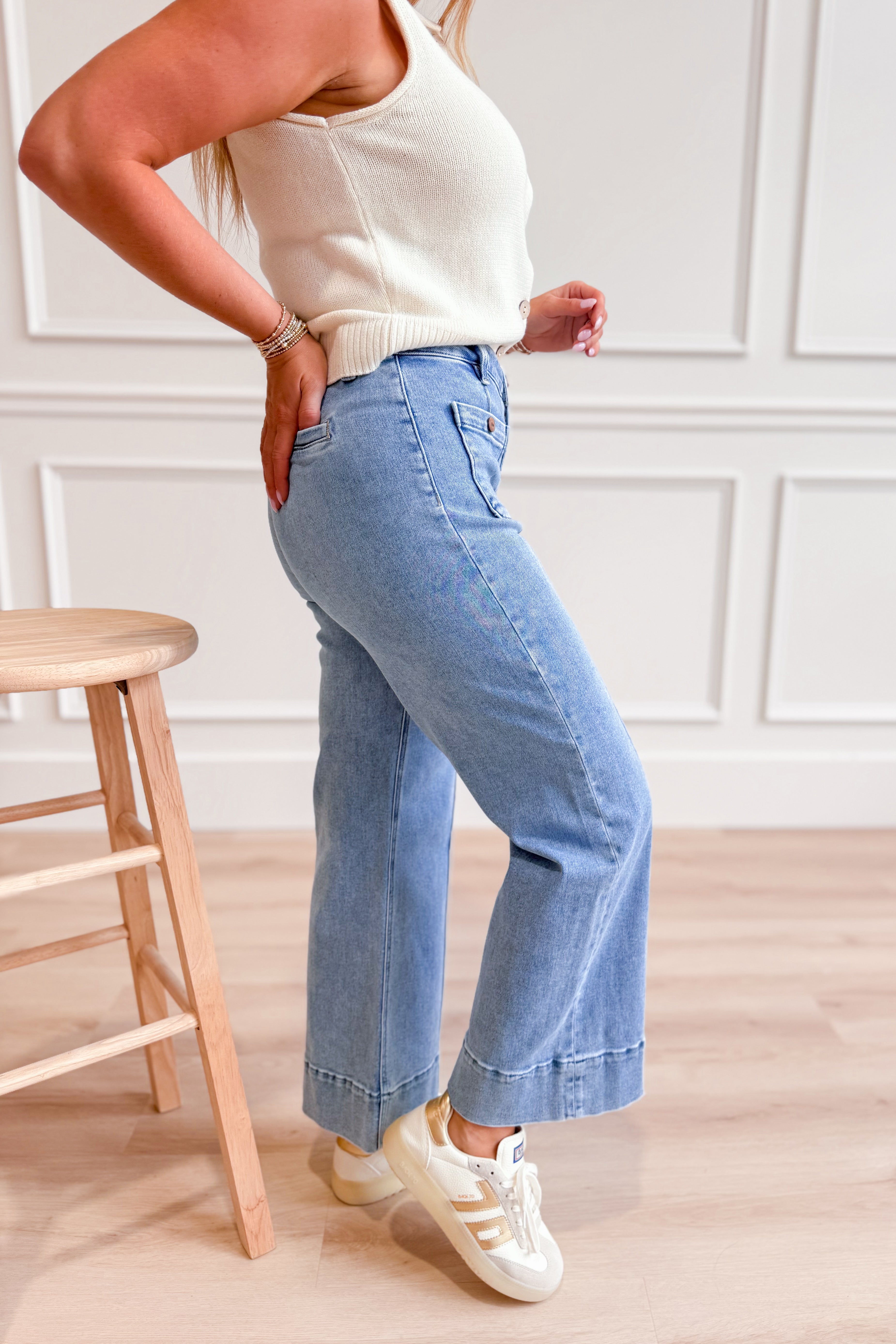 Risen Amber High Rise Crop Wide Leg Jeans - Coremarkets