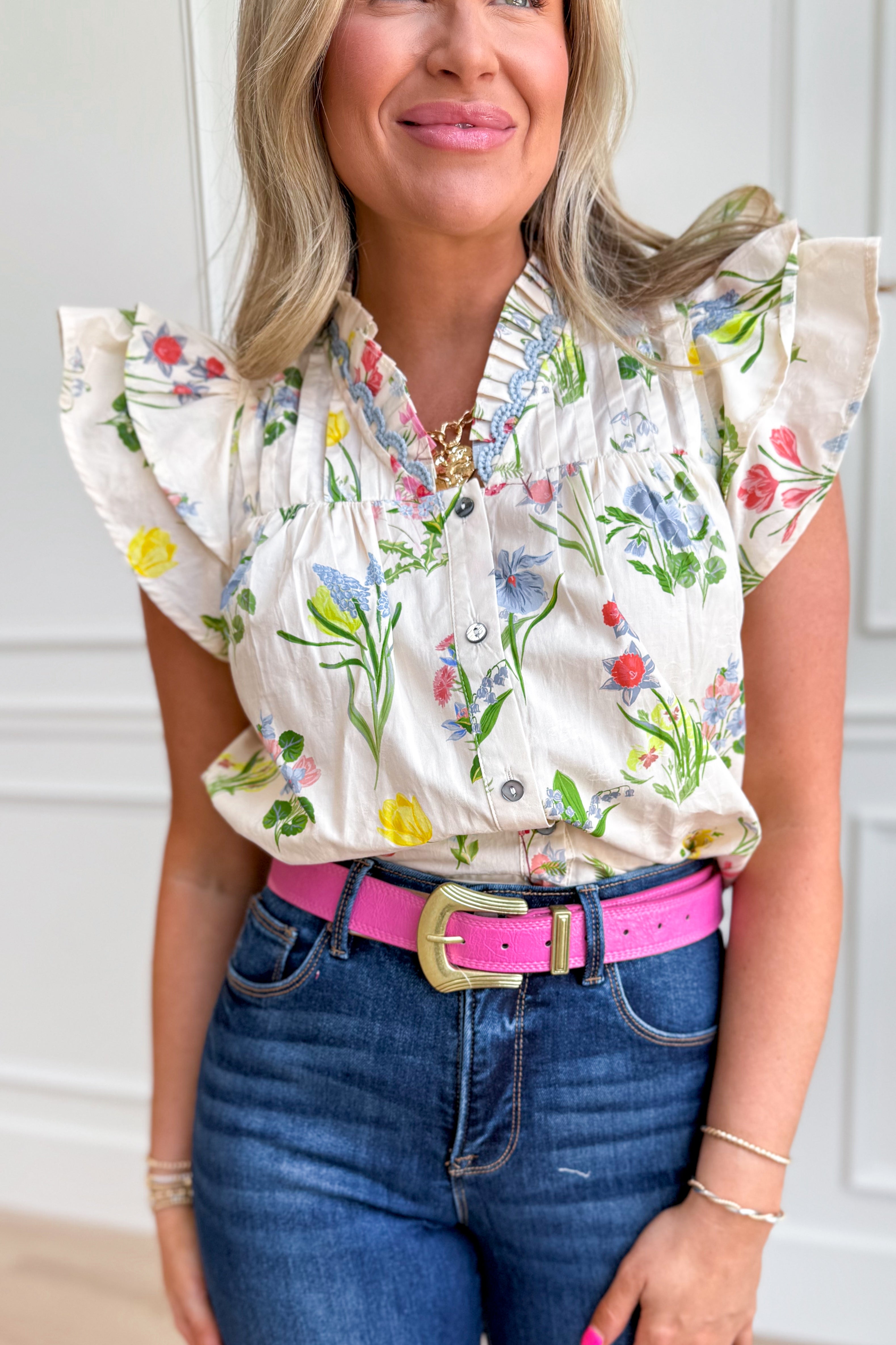 Pinky Metal Rectangle Buckled Belt - Coremarkets