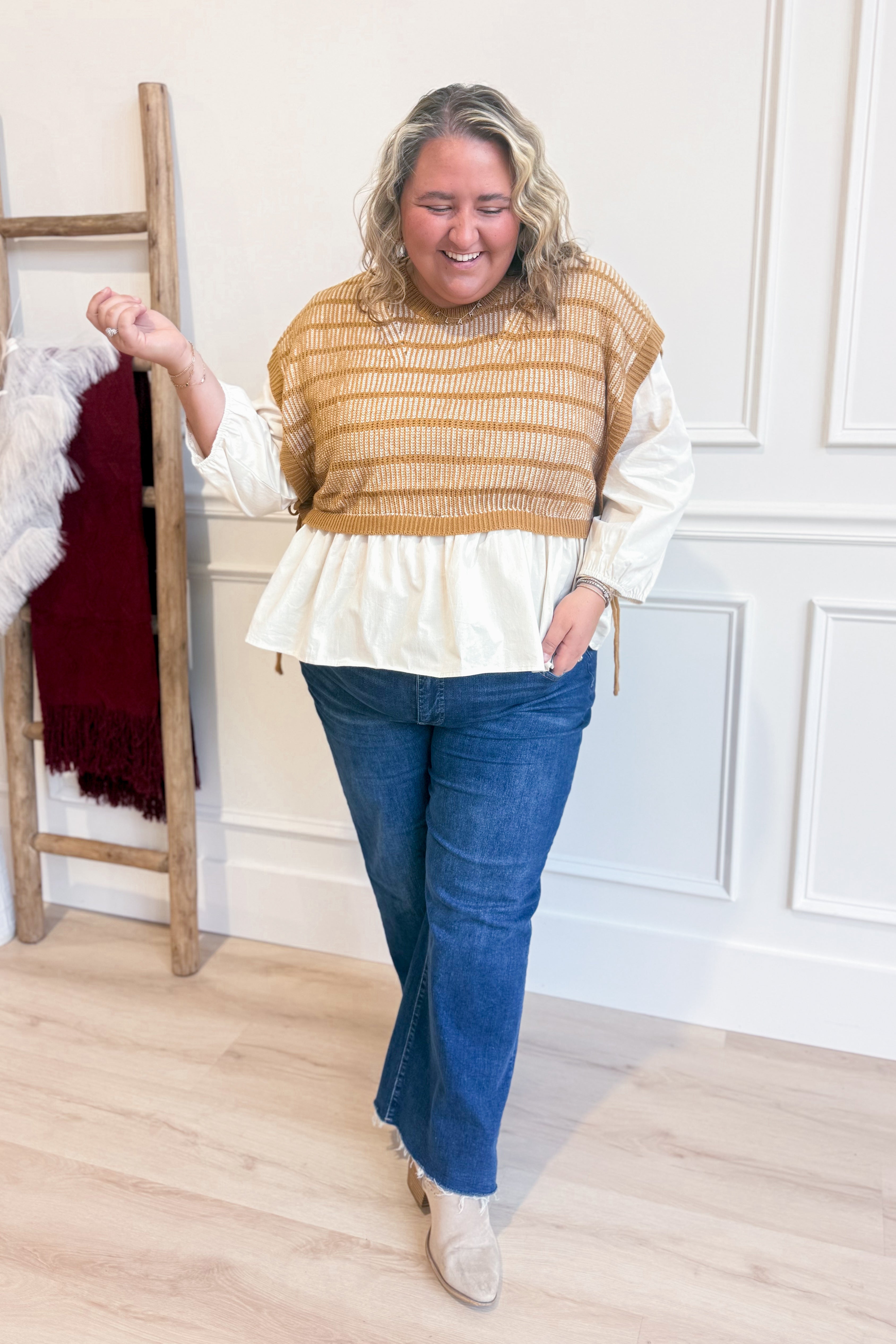 Francine Sweater Peplum Long Sleeve Top - Coremarkets