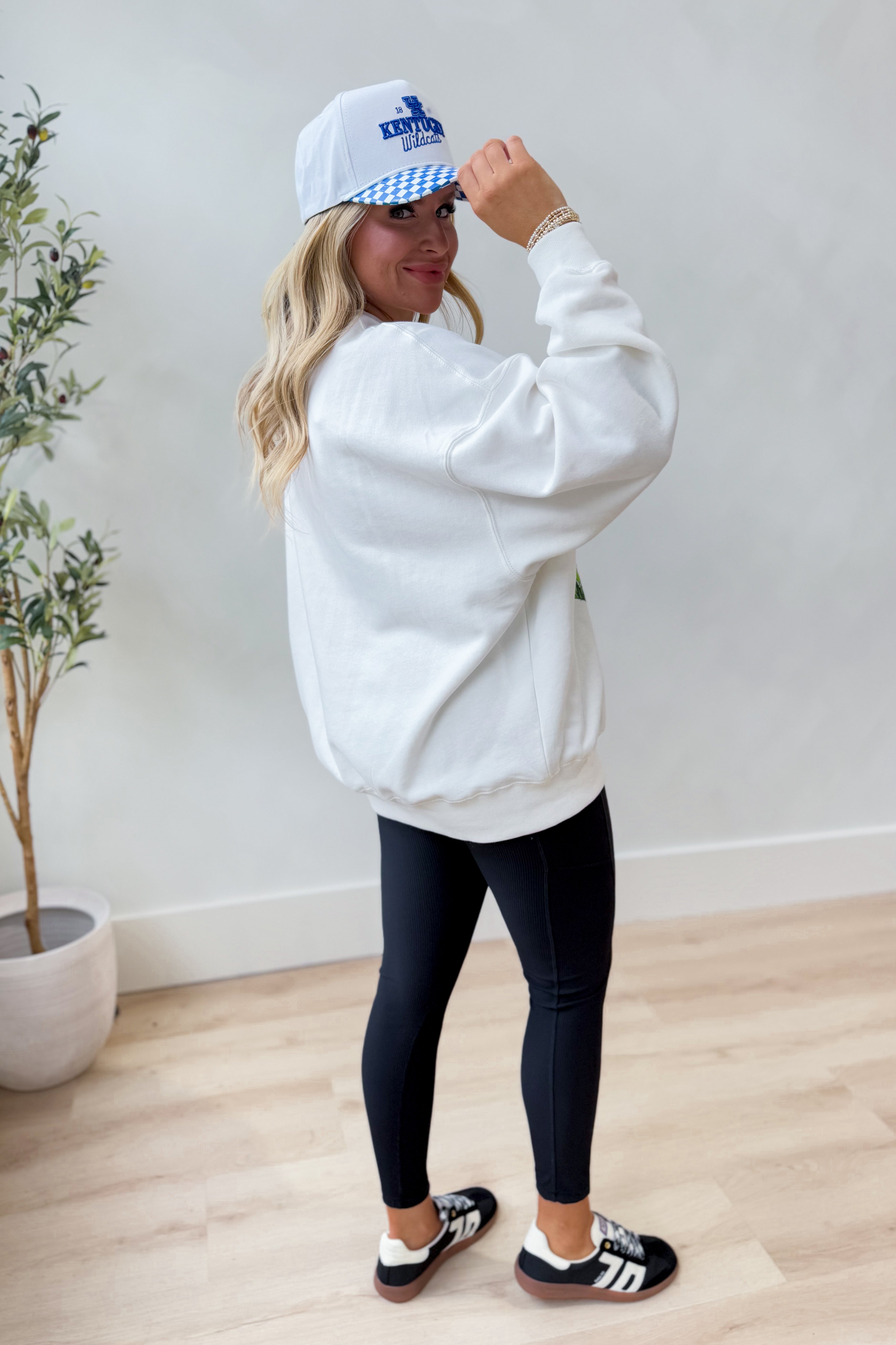 GameDay Social Kentucky Malone Multi Media Fleece Embroidered Detail Crew Sweatshirt - Coremarkets