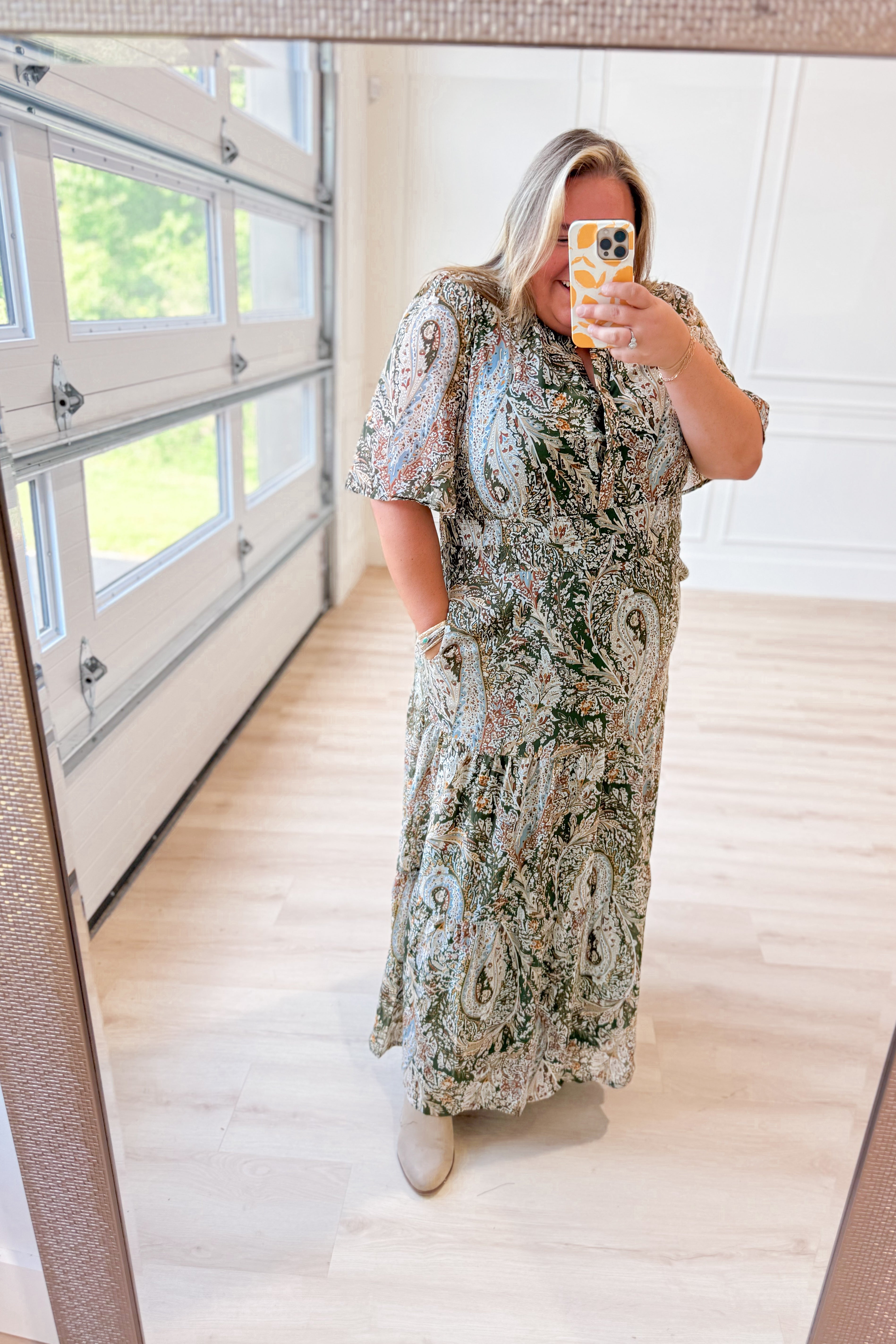 Lydia Paisley Printed Midi Dress - Coremarkets