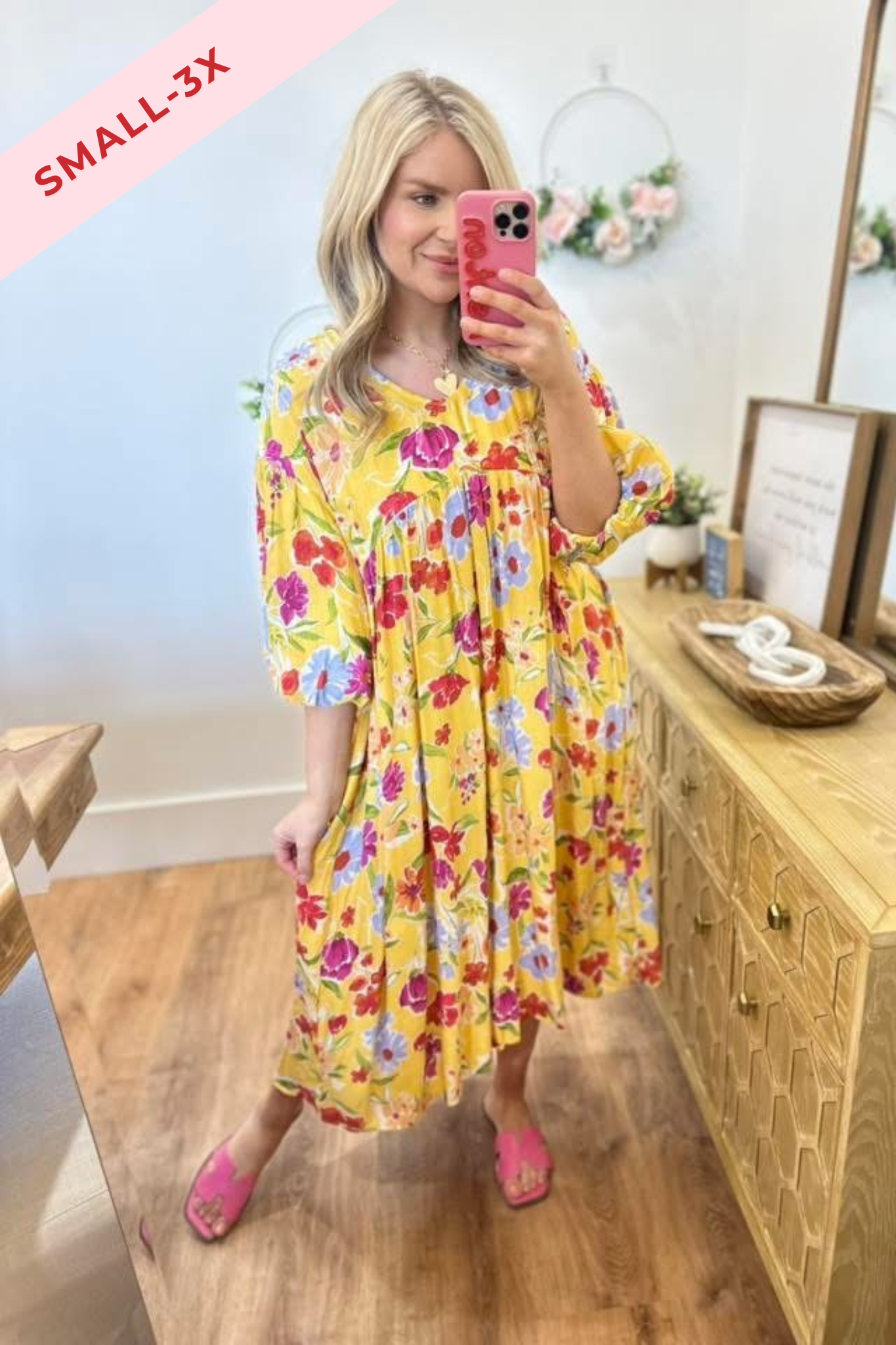 Serena Blossom Print Bubble Sleeve Maxi Dress - Coremarkets