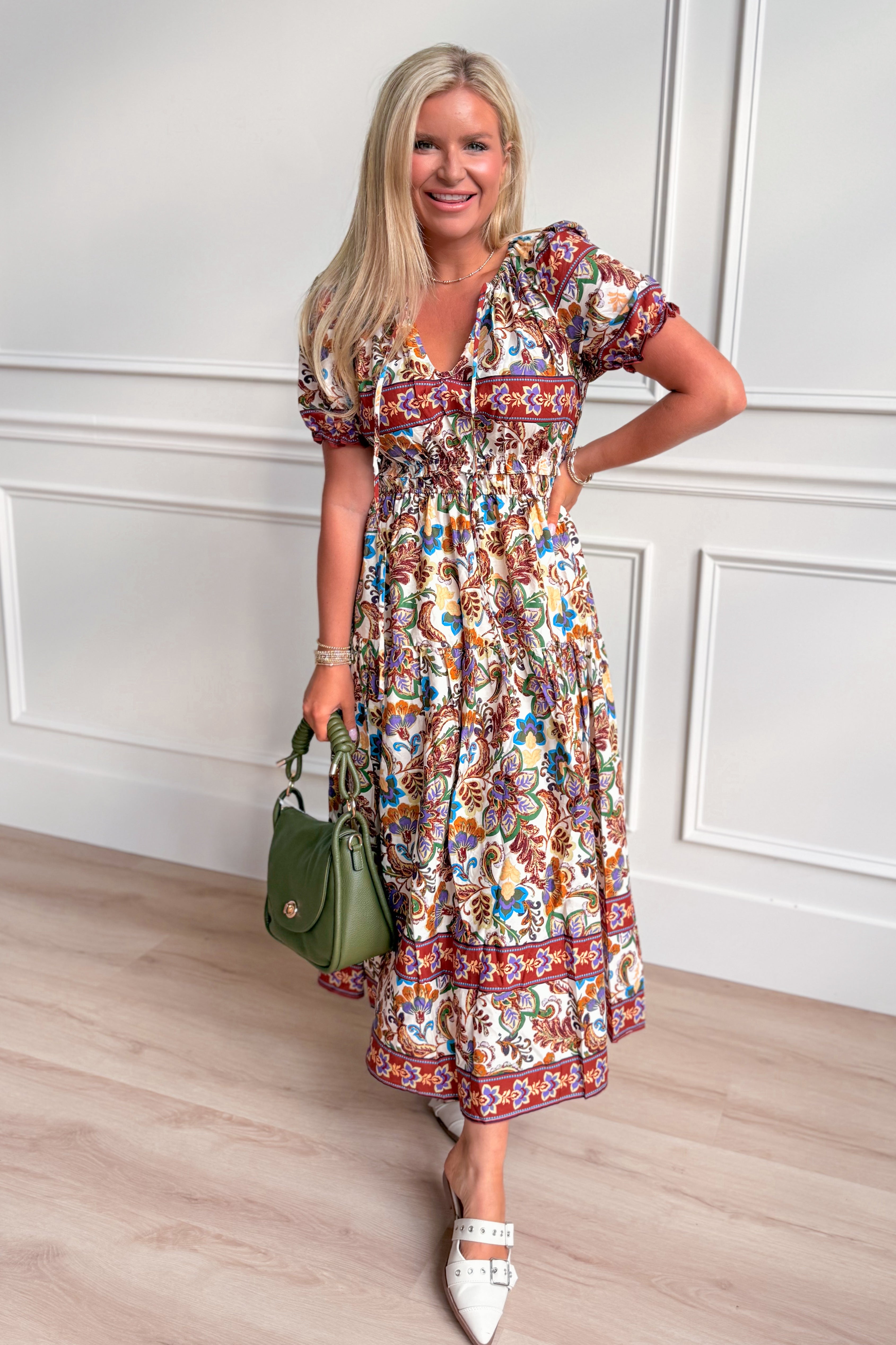 Regal Printed Tapestry Midi Dress - Coremarkets