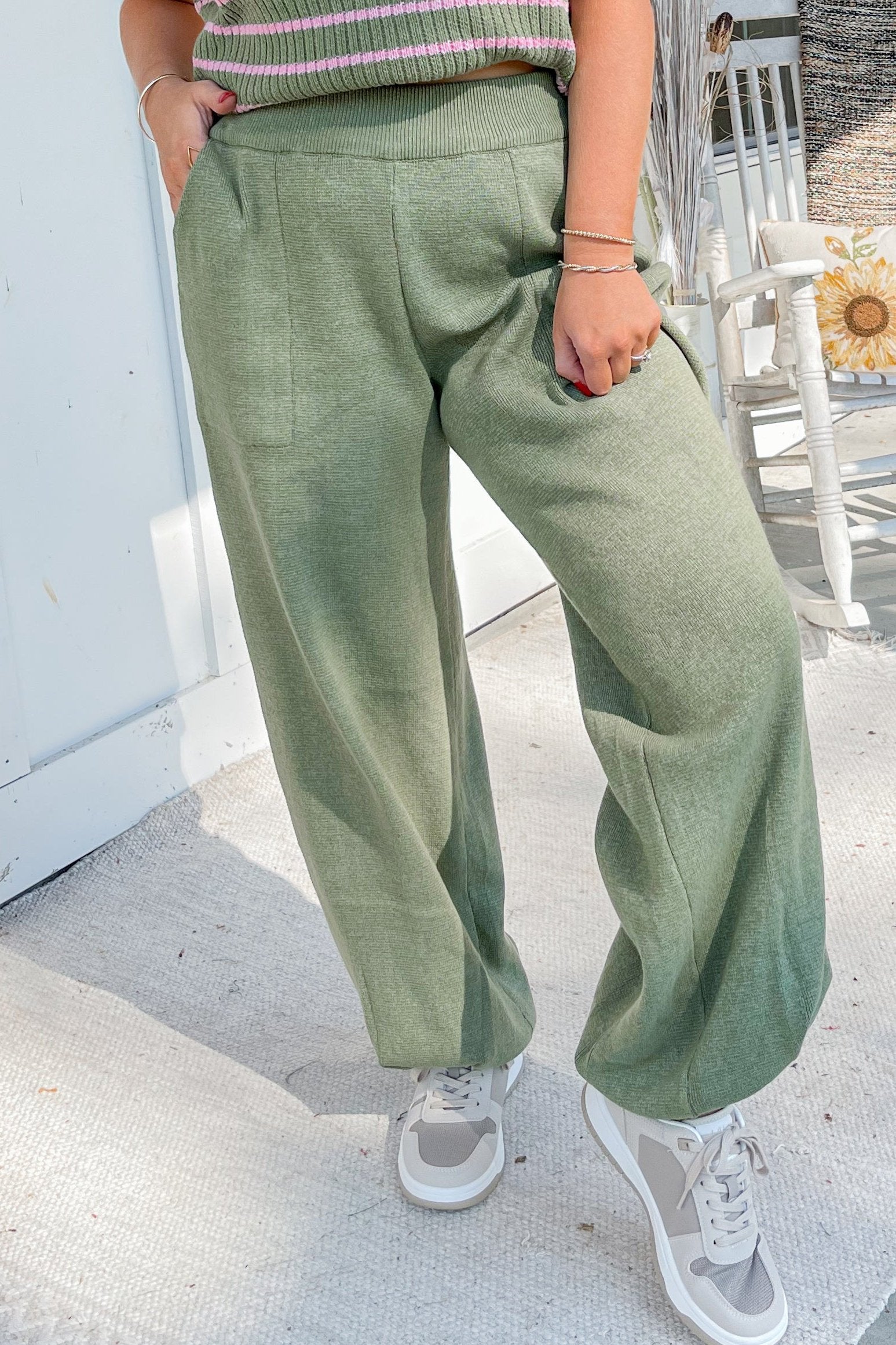 Lottie Knit High Elastic Waist Joggers - Coremarkets